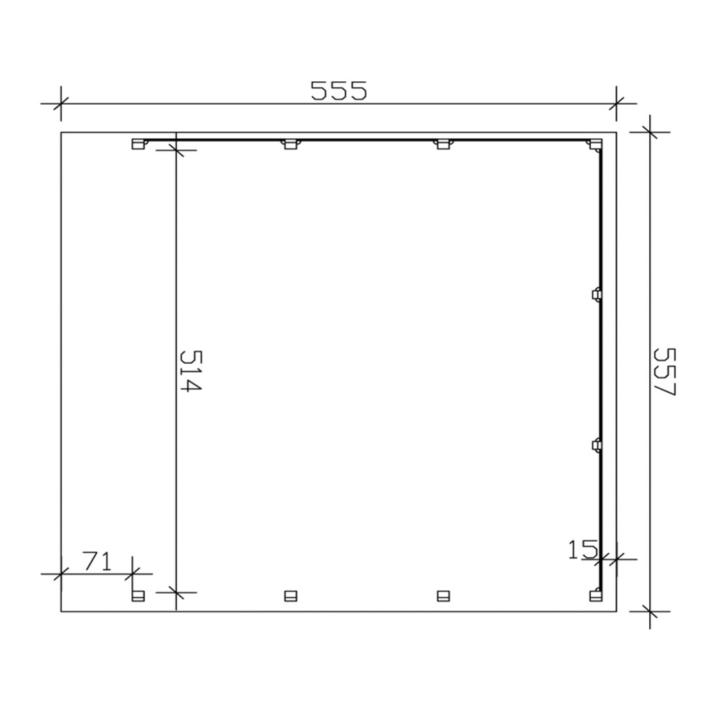 Skanholz Doppelcarport »Friesland 3«, Holz, 514 cm, braun