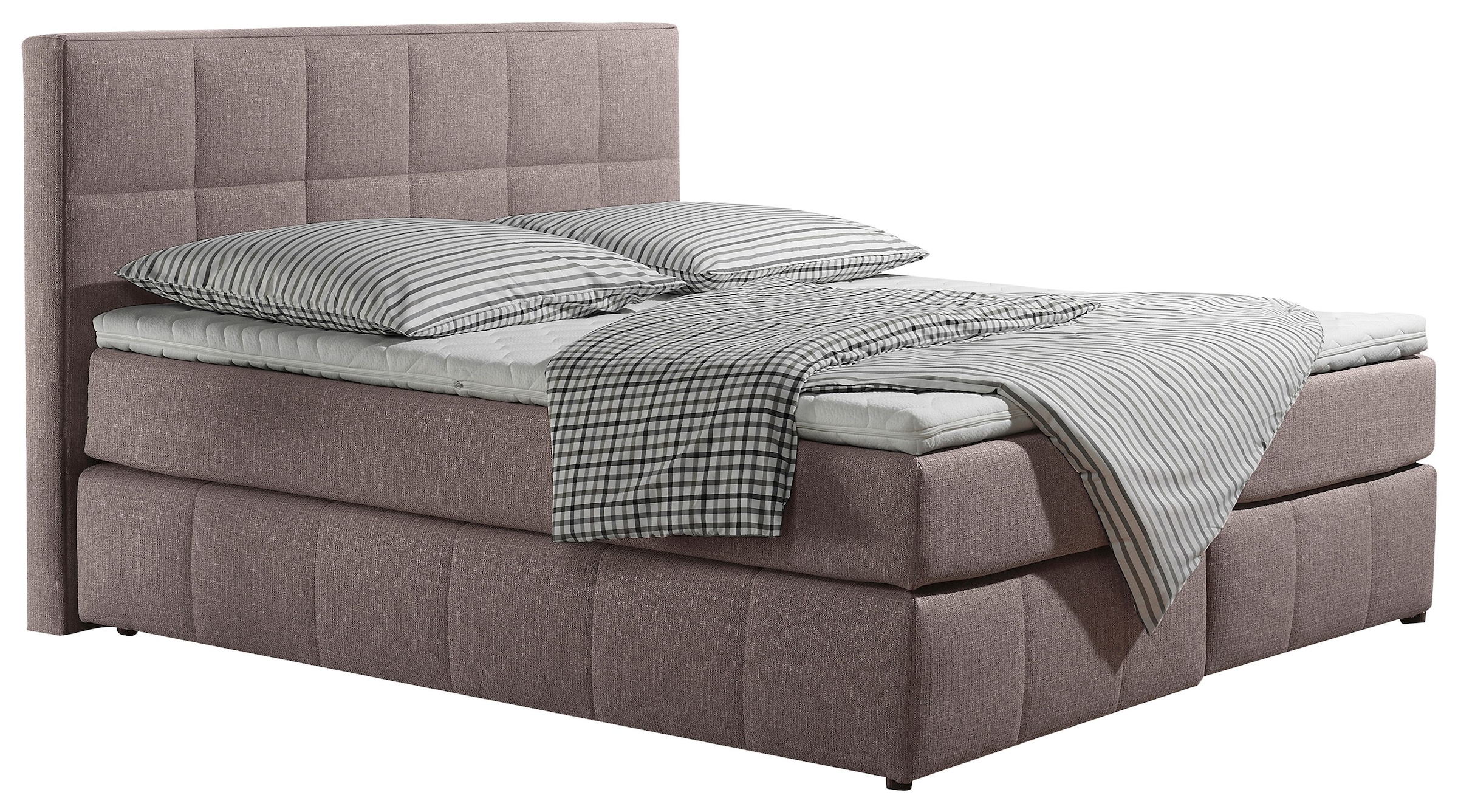 INOSIGN Boxspringbett »Casano«, mit feiner Steppung, in 3 Matratzenarten, 2 Härtegraden und 5 Farben