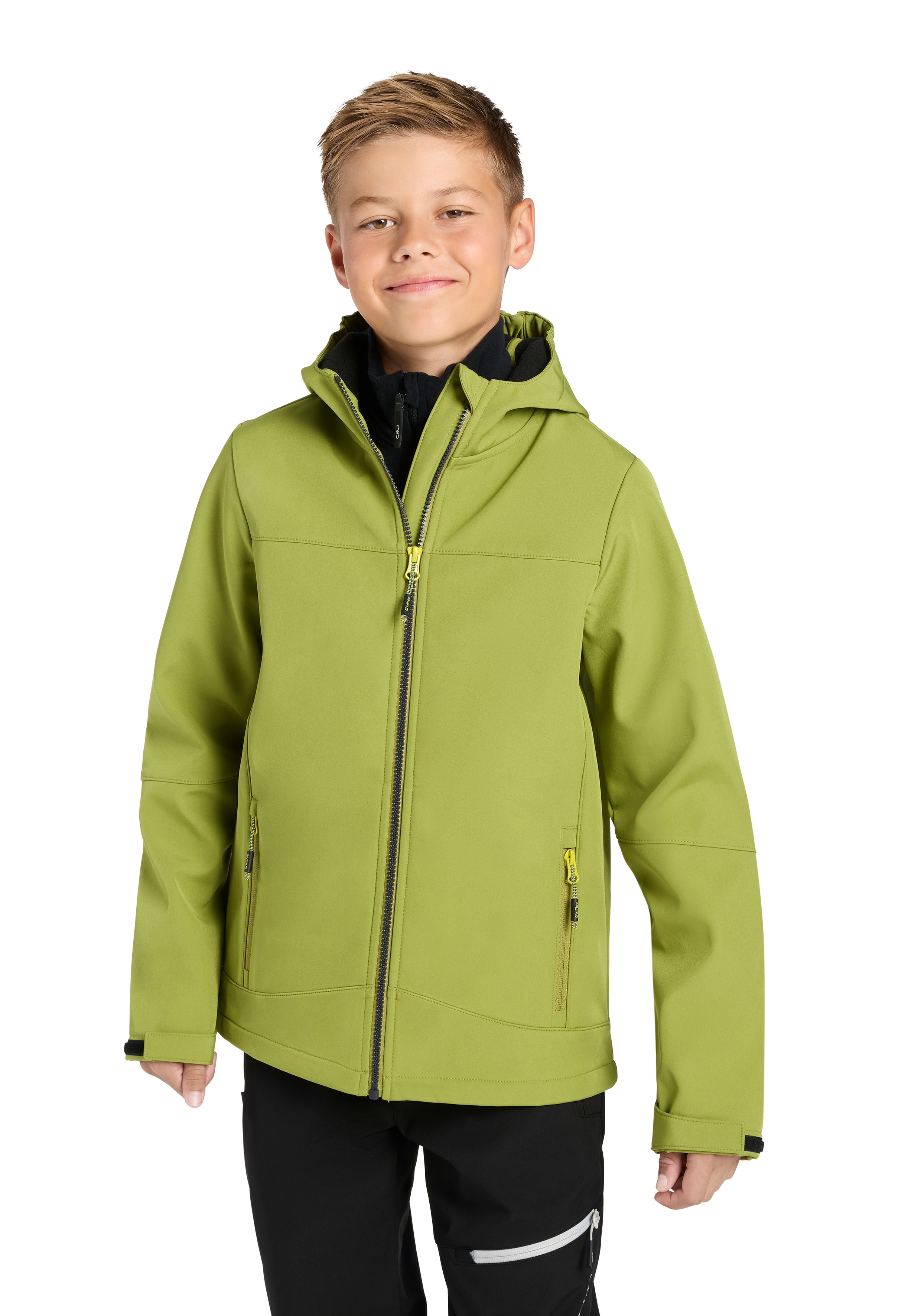 Killtec Softshelljacke "BYS SFTSHLL JCKT OT" mit Kapuze für Kinder, mit Kapuze, hoch geschlossener Ausschnitt, wasserabweisend