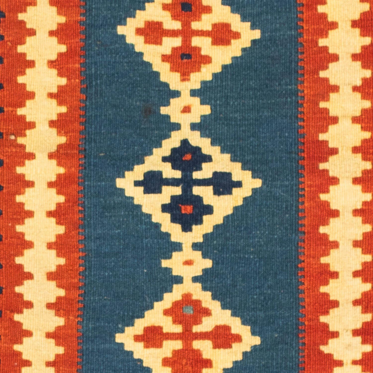 morgenland Wollteppich »Kelim - Oriental quadratisch - 100 x 100 cm - dunkelblau«, quadratisch, Wohnzimmer, Einzelstück