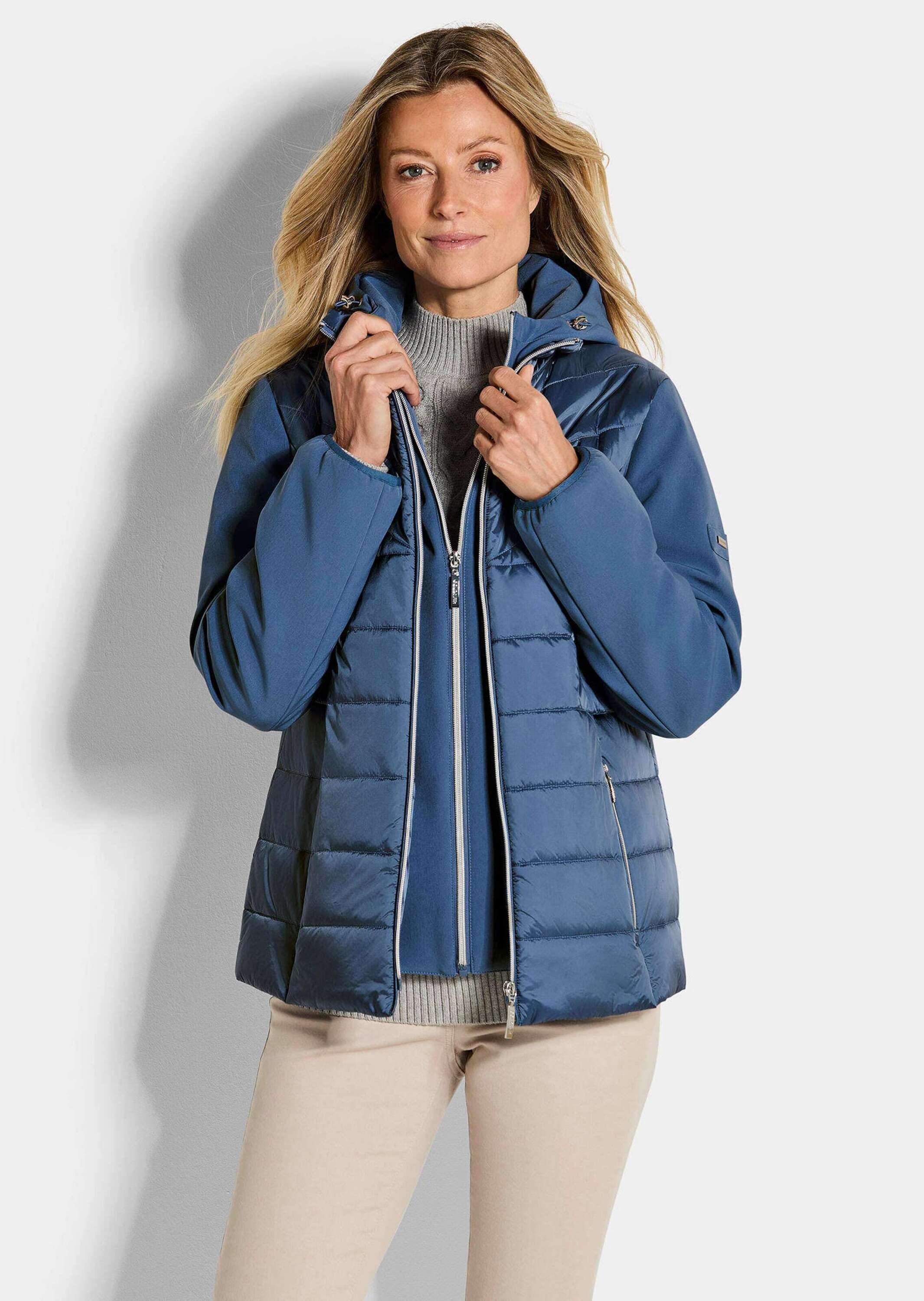 GOLDNER Kurzjacke »Kurzgröße Steppjacke mit Ärmeln aus Softshell«
