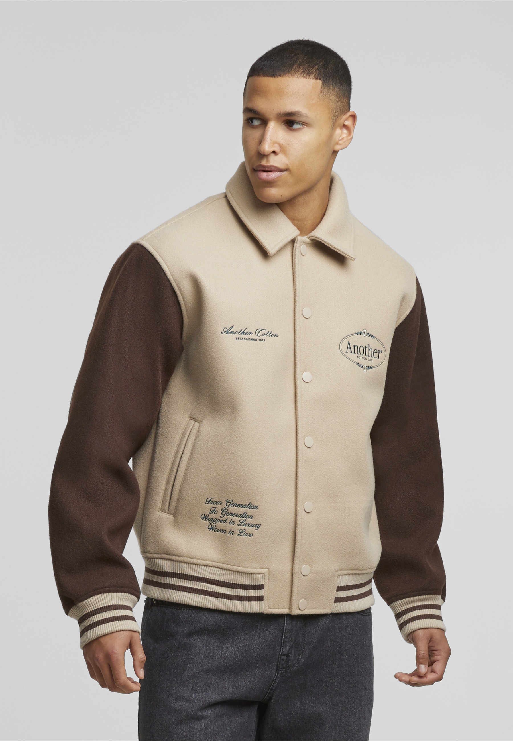 Another Cotton Lab Collegejacke »Another Cotton Lab Chest Logo College Jacke« 1 Stk. tlg. ohne Kapuze