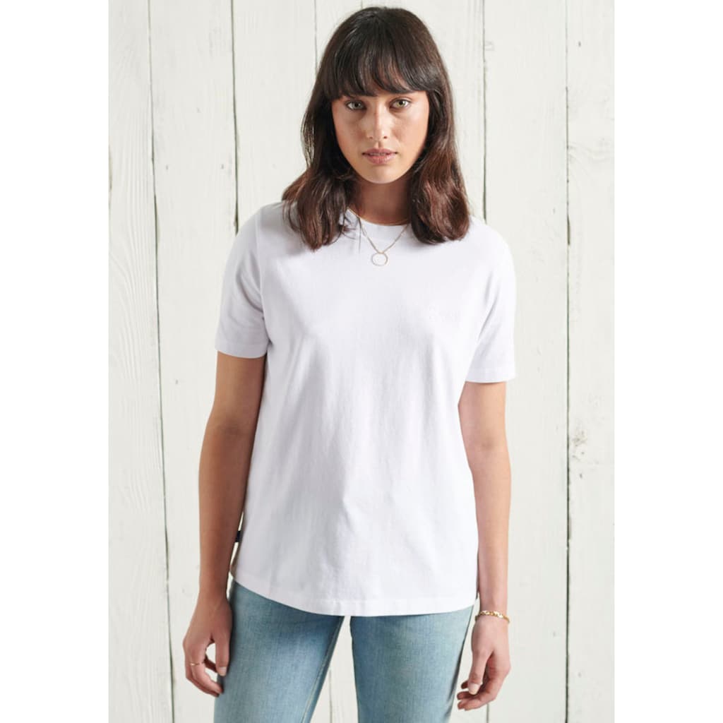 Damenmode Shirts & Sweatshirts Superdry T-Shirt »OL CLASSIC TEE/W1010519«, mit Logostickerei weiß