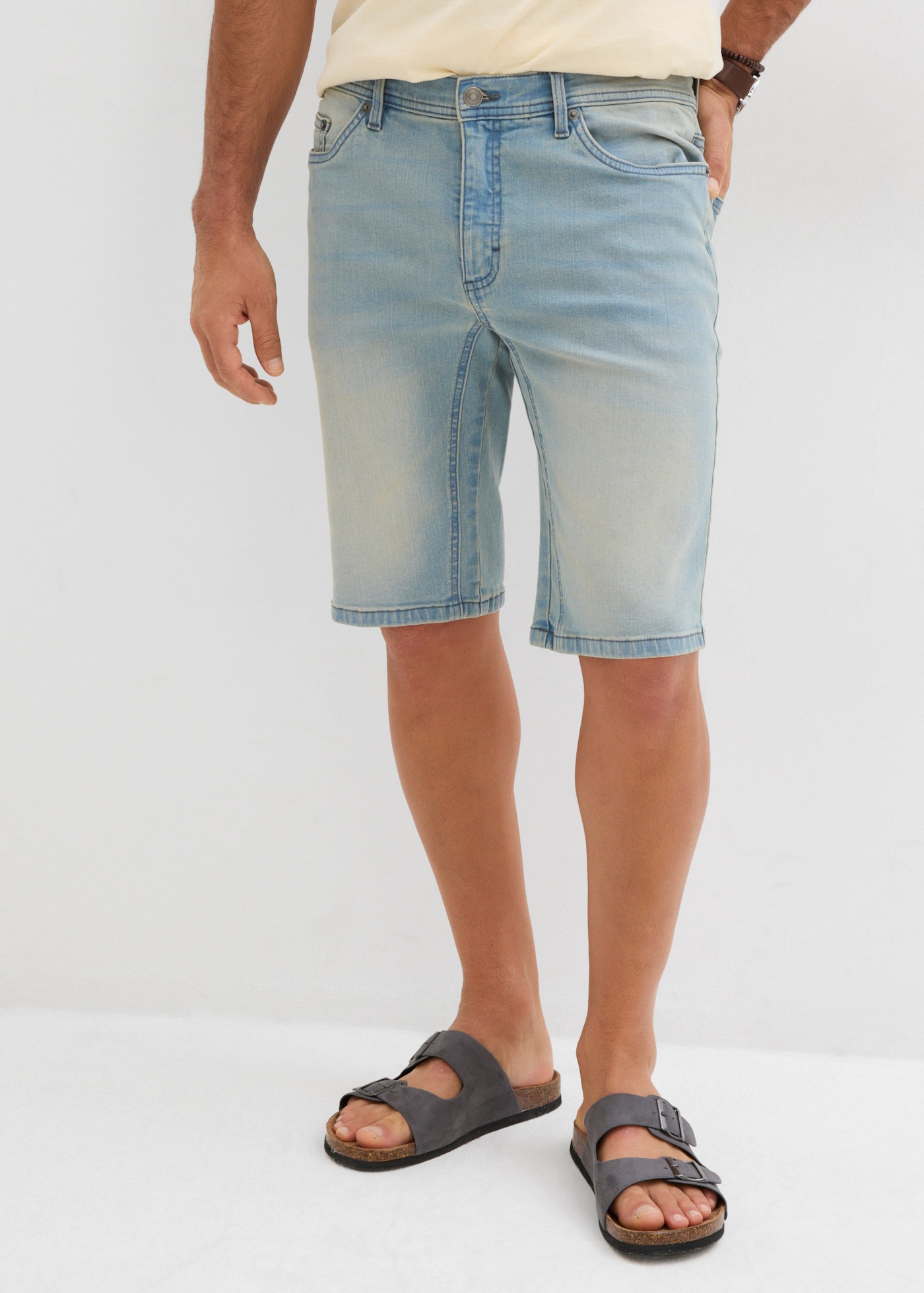bonprix Bermudas mit Used-Effekt, regular fit, aus hautfreundlicher Baumwolle
