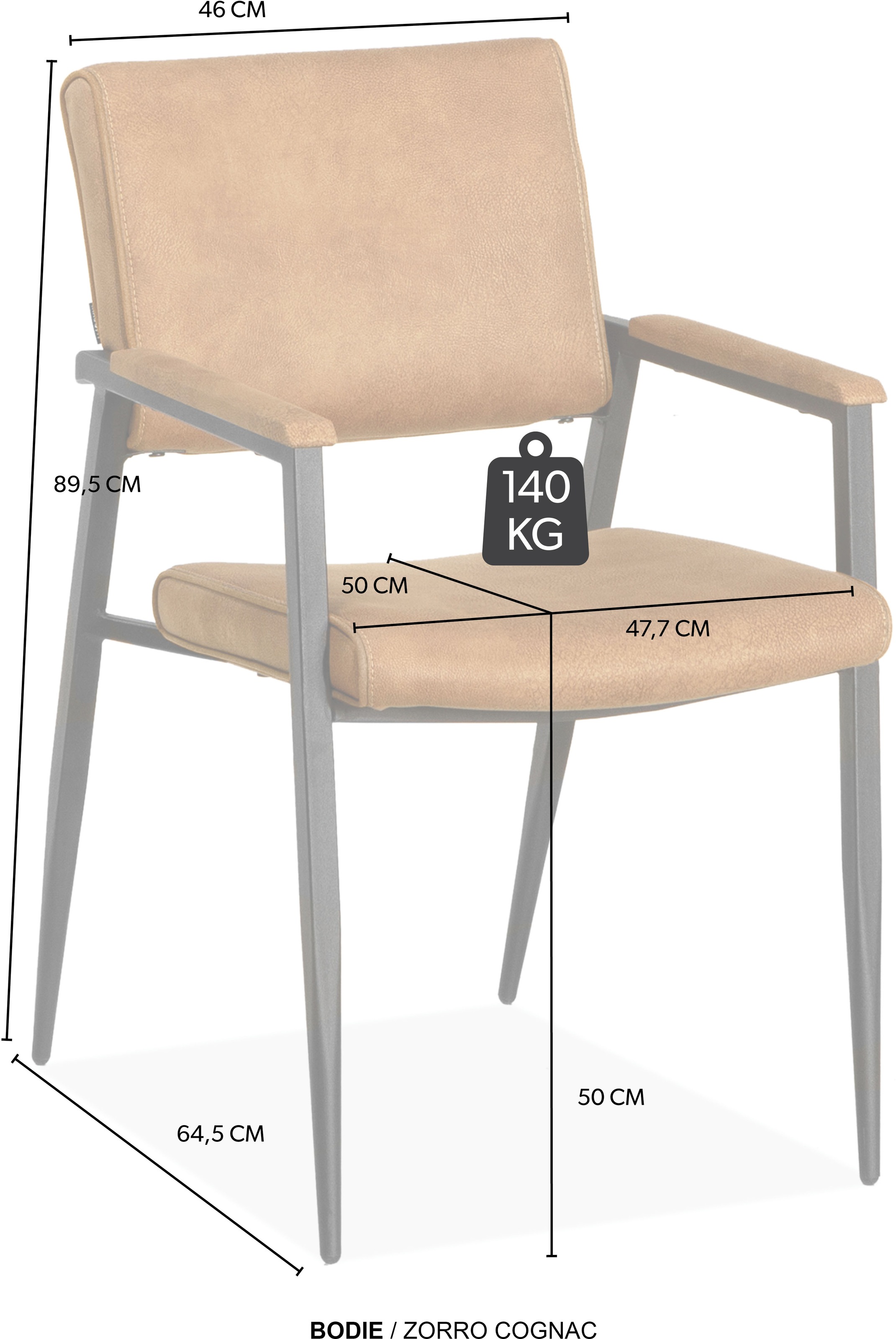 OMG Design Esszimmerstuhl »Bodie« (Set) 2 Stk.bequemer Armlehnenstuhl, pflegeleichter Bezug