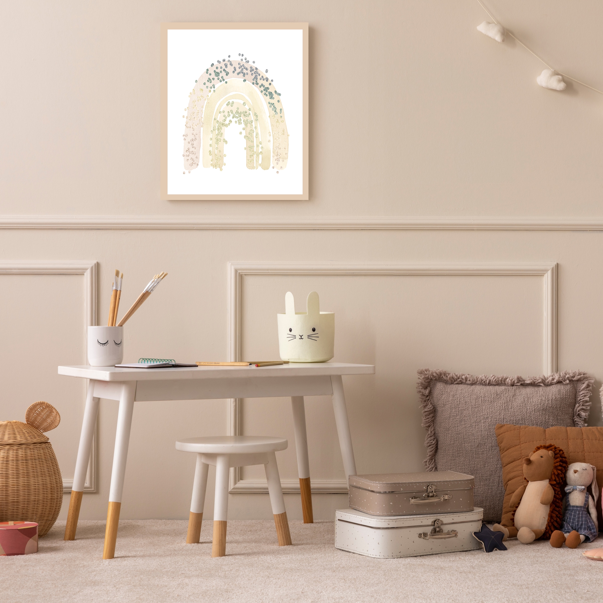 Lüttenhütt Bild mit Rahmen "oder Poster, Regenbogen mit Punkten", Fantasy-R günstig online kaufen
