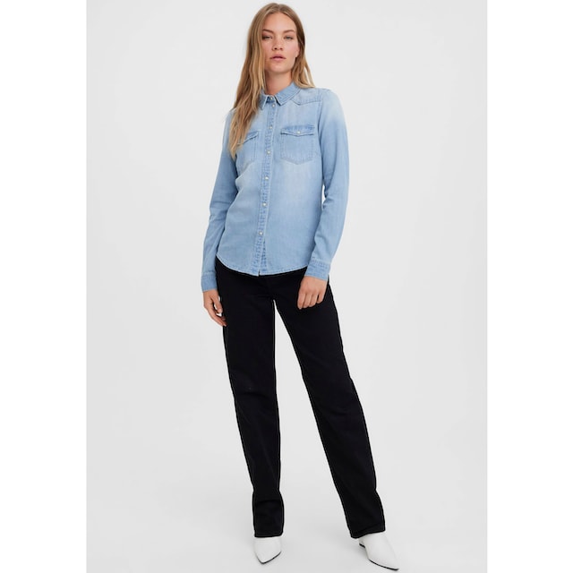 Vero Moda Jeansbluse »VMMARIA LS DENIM SLIM SHIRT MIX NEW« kaufen | BAUR