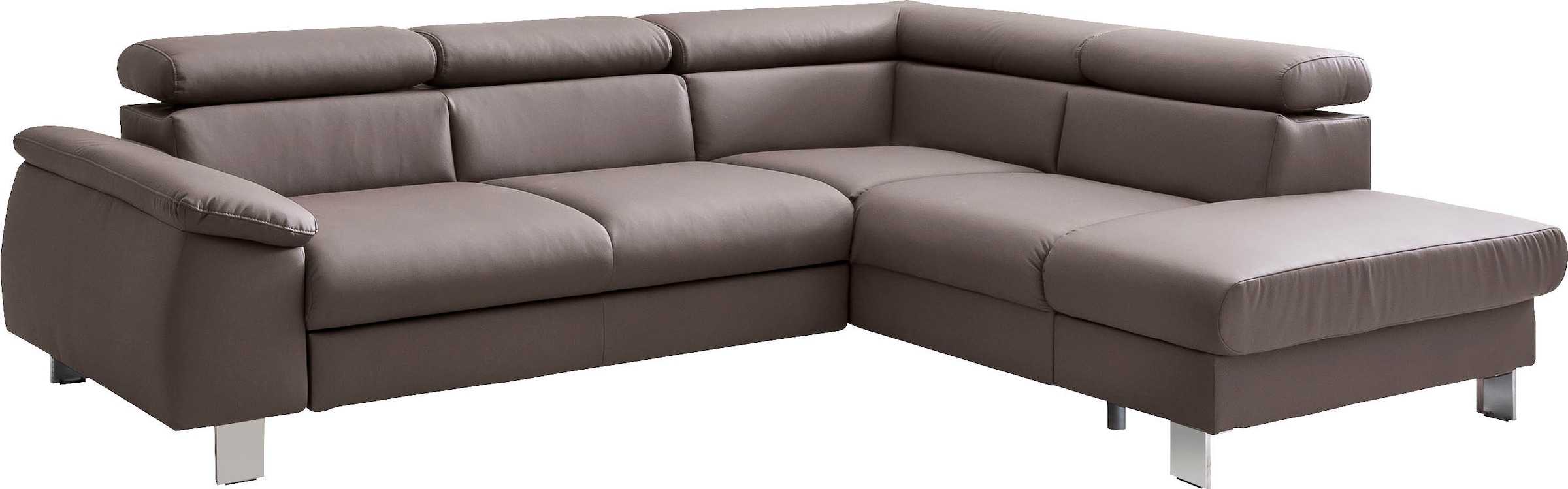 COTTA Ecksofa "Komaris L-Form, B: 249 cm" mit Kopfteilverstellung, optional Schlaffunktion, Bettkasten & Licht
