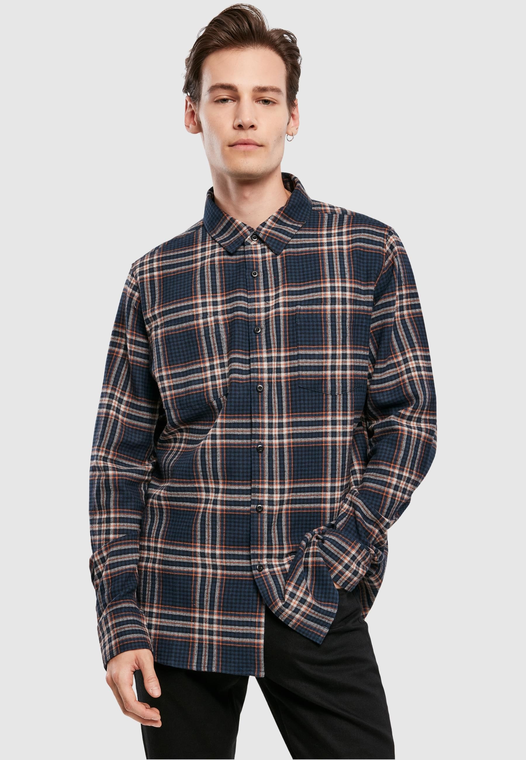 URBAN CLASSICS Langarm-Poloshirt »Urban Classics Herren Checked Campus Shirt« 1 Stk.