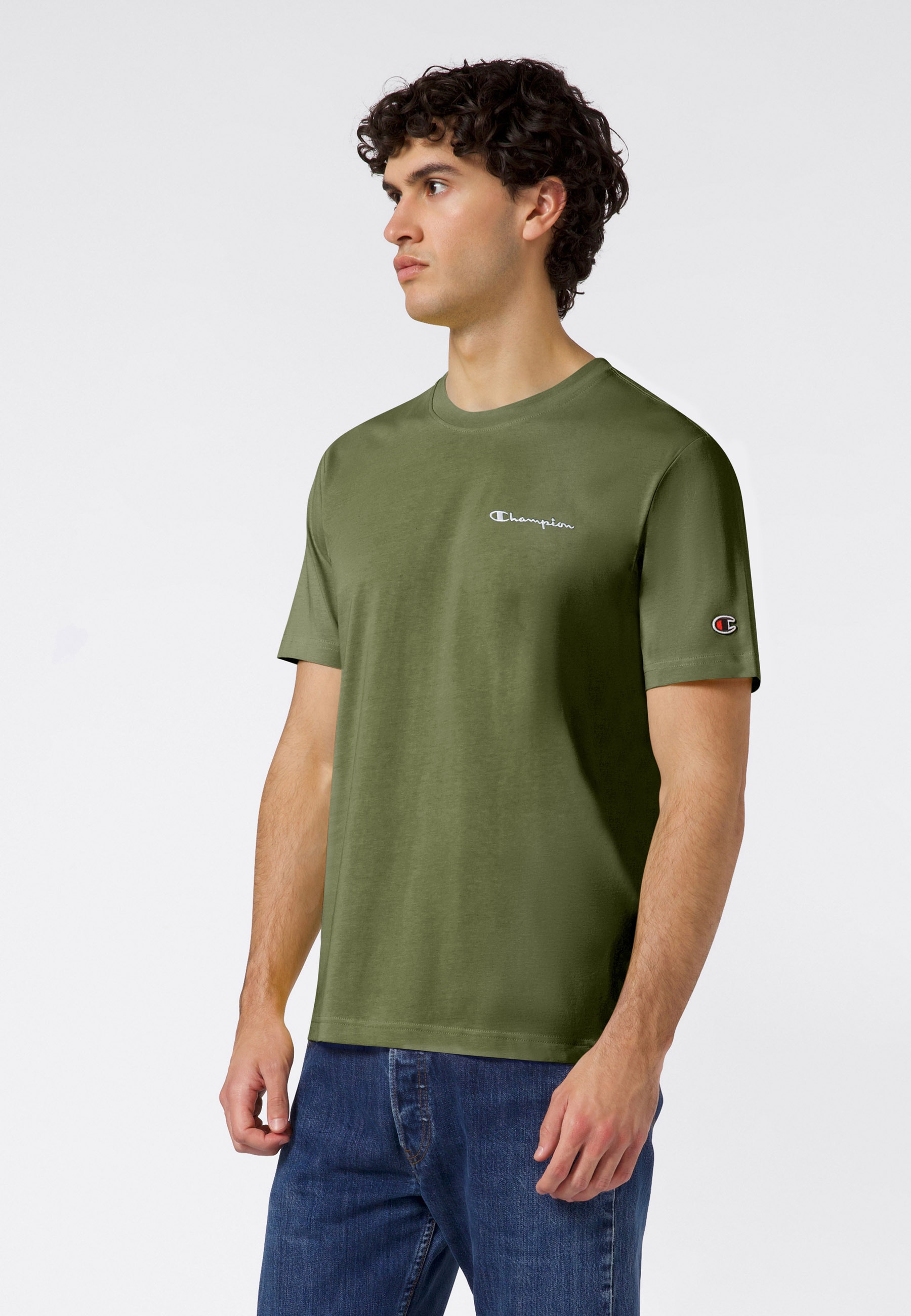 Champion T-Shirt "ICONS CONTRAST SS Tee" Kurzarm, mit Rundhalsausschnitt, aus Baumwolle, sportlicher Schnitt
