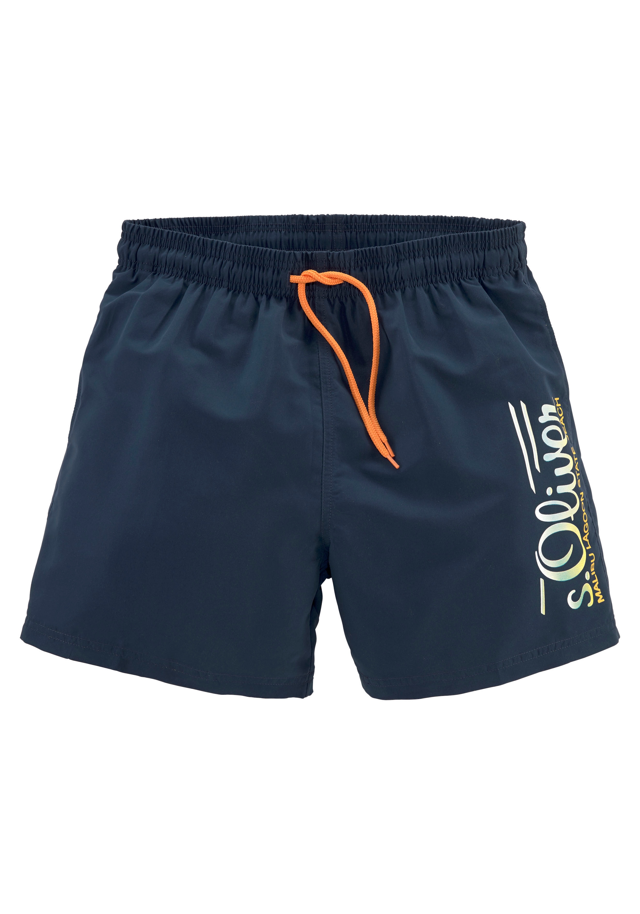 s.Oliver Badeshorts, mit Logodruck und kontrastfarbenen Details