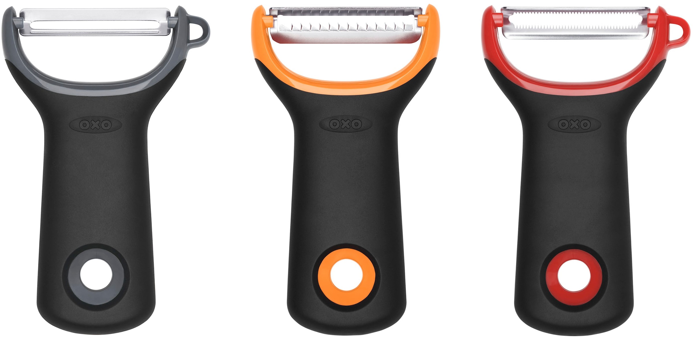 OXO Good Grips Kartoffelschäler »Schäler-/Peeler-Set«, (Set, 3 tlg.), mit Edelstahlklinge