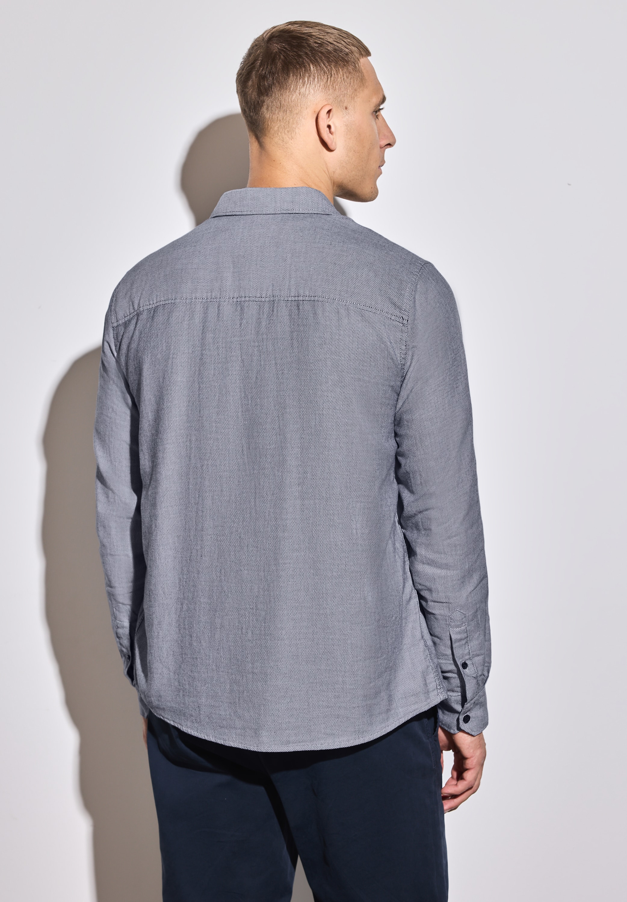 STREET ONE MEN Langarmhemd, aus reiner Baumwolle