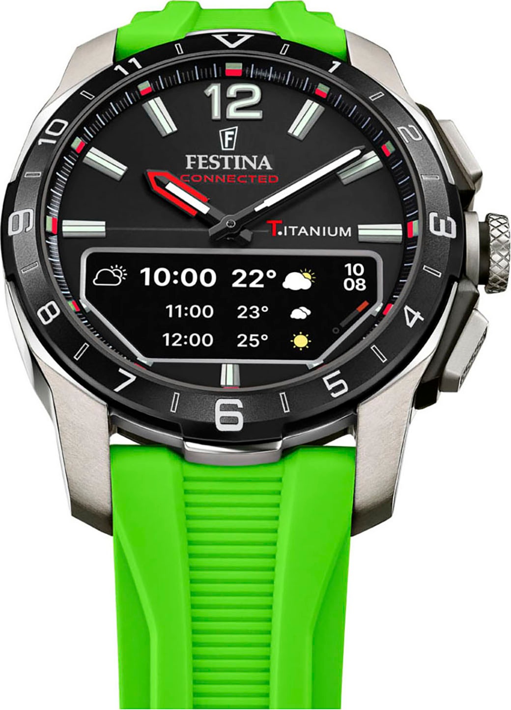 Festina Smartwatch »Connected D«, Quarzuhr, Armbanduhr, Herrenuhr, Schrittzähler, Weltzeit, Stoppfunkt.