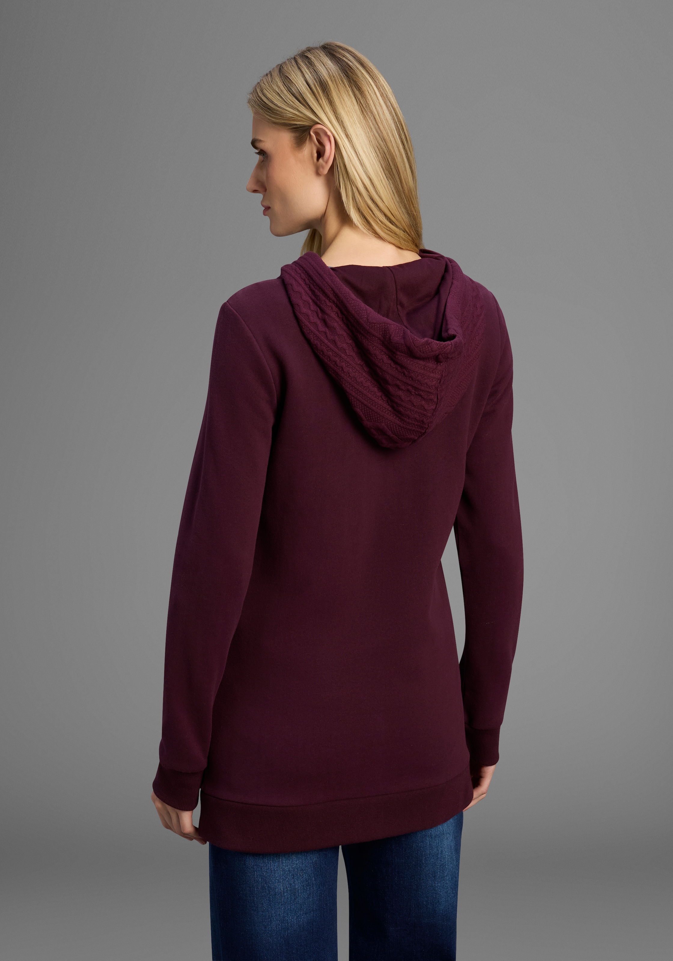 KangaROOS Kapuzensweatjacke, mit Zopfmusterdetails
