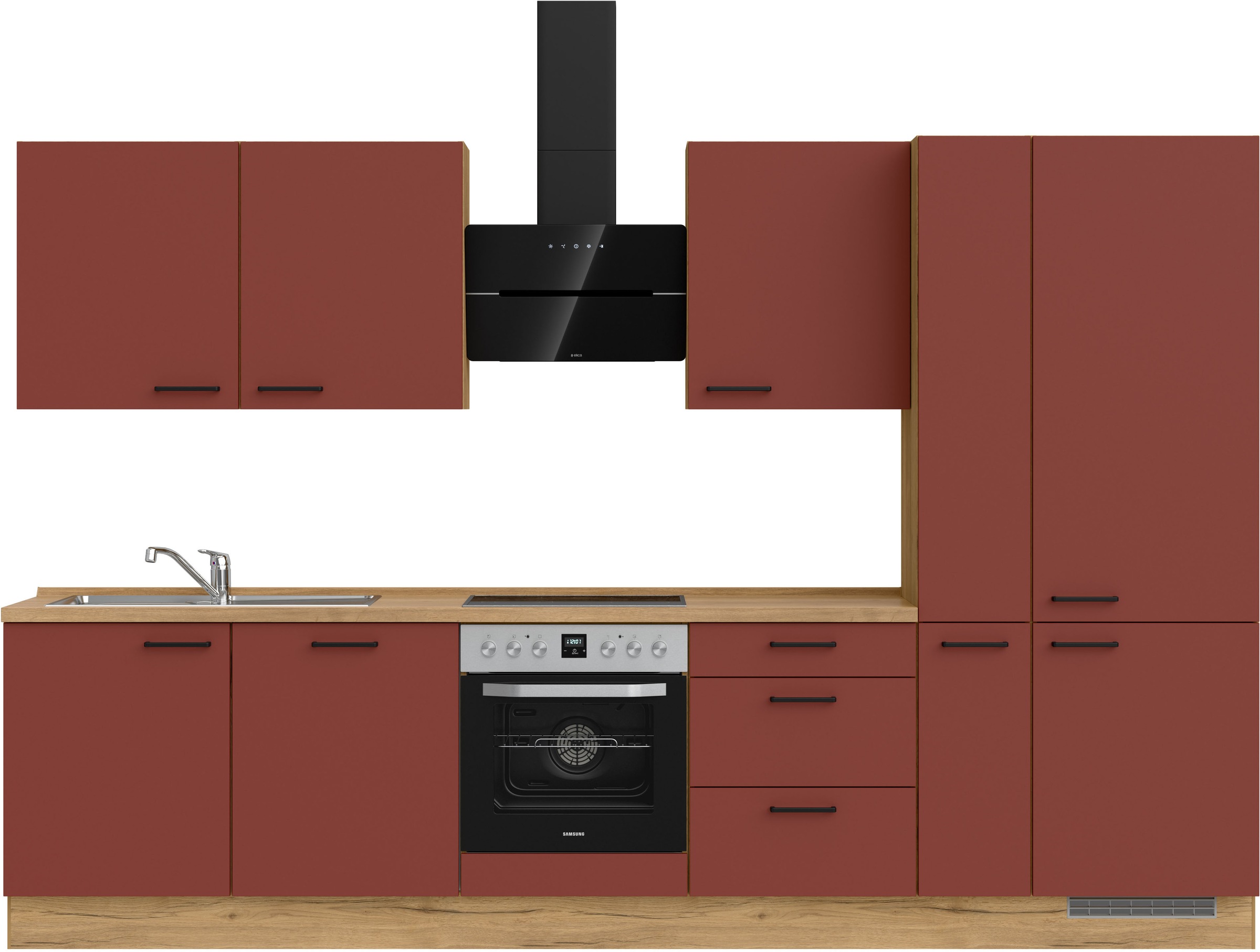 nobilia Küchenzeile ""Easytouch II", NEU: individuell anpassbar mit gratis Profi-Beratung" vormontiert, Breite 330 cm, Ausrichtung wählbar, wahlw. mit E-Geräten