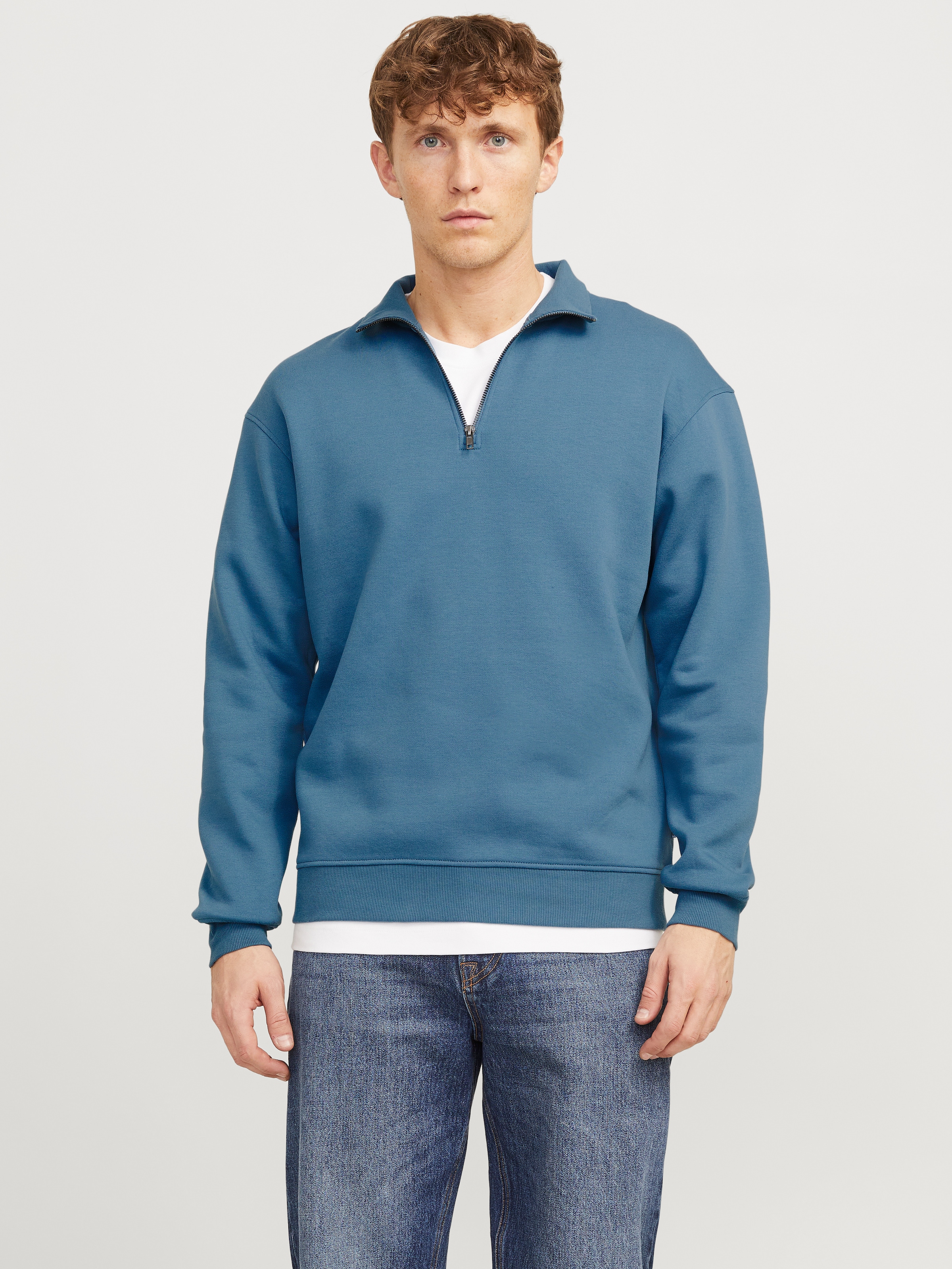 Jack & Jones Sweatshirt "JJEBRADLEY SWEAT HALF ZIP NOOS", mit Troyer Kragen günstig online kaufen