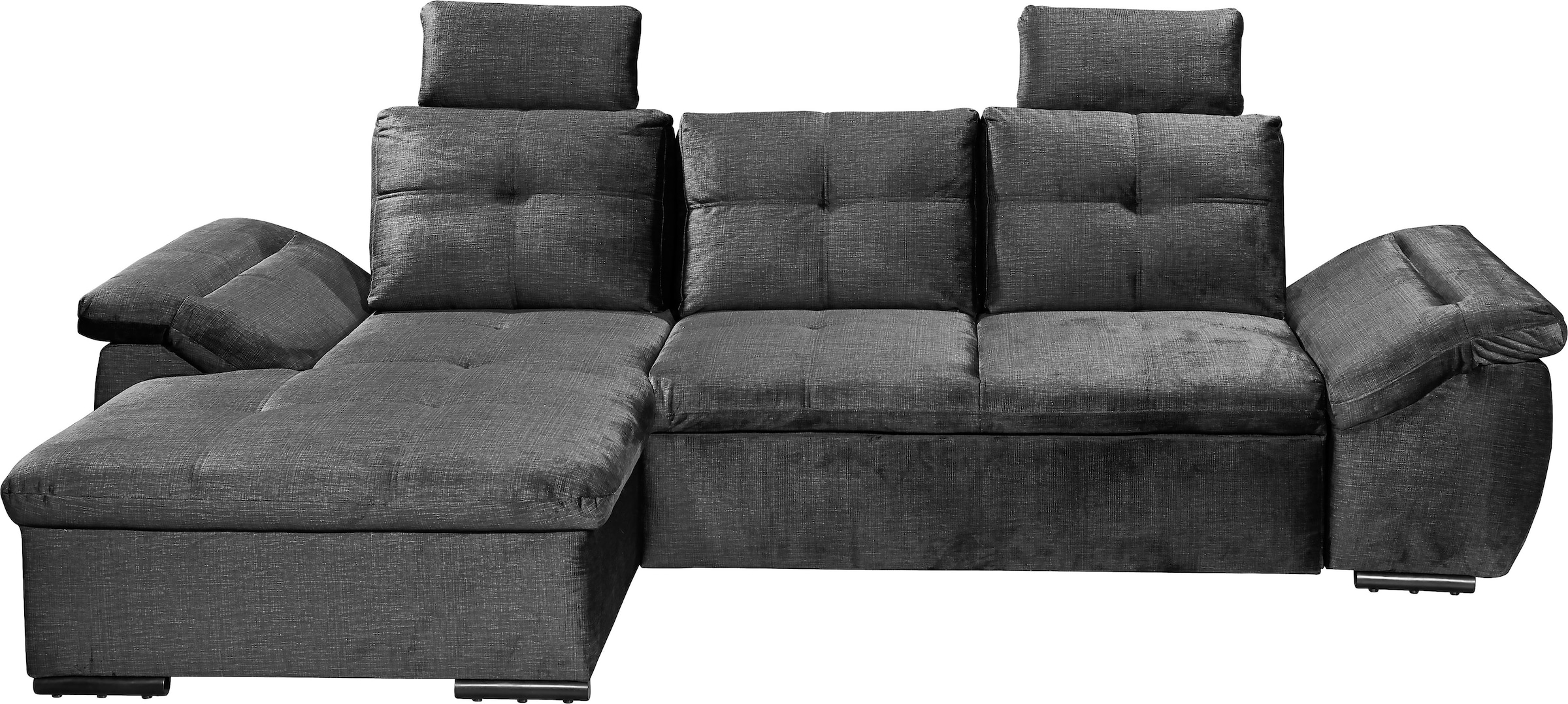 ED EXCITING DESIGN Ecksofa »Alija L-Form«, mit Bettfunktion, Armteilverstellung & Kopfstützen
