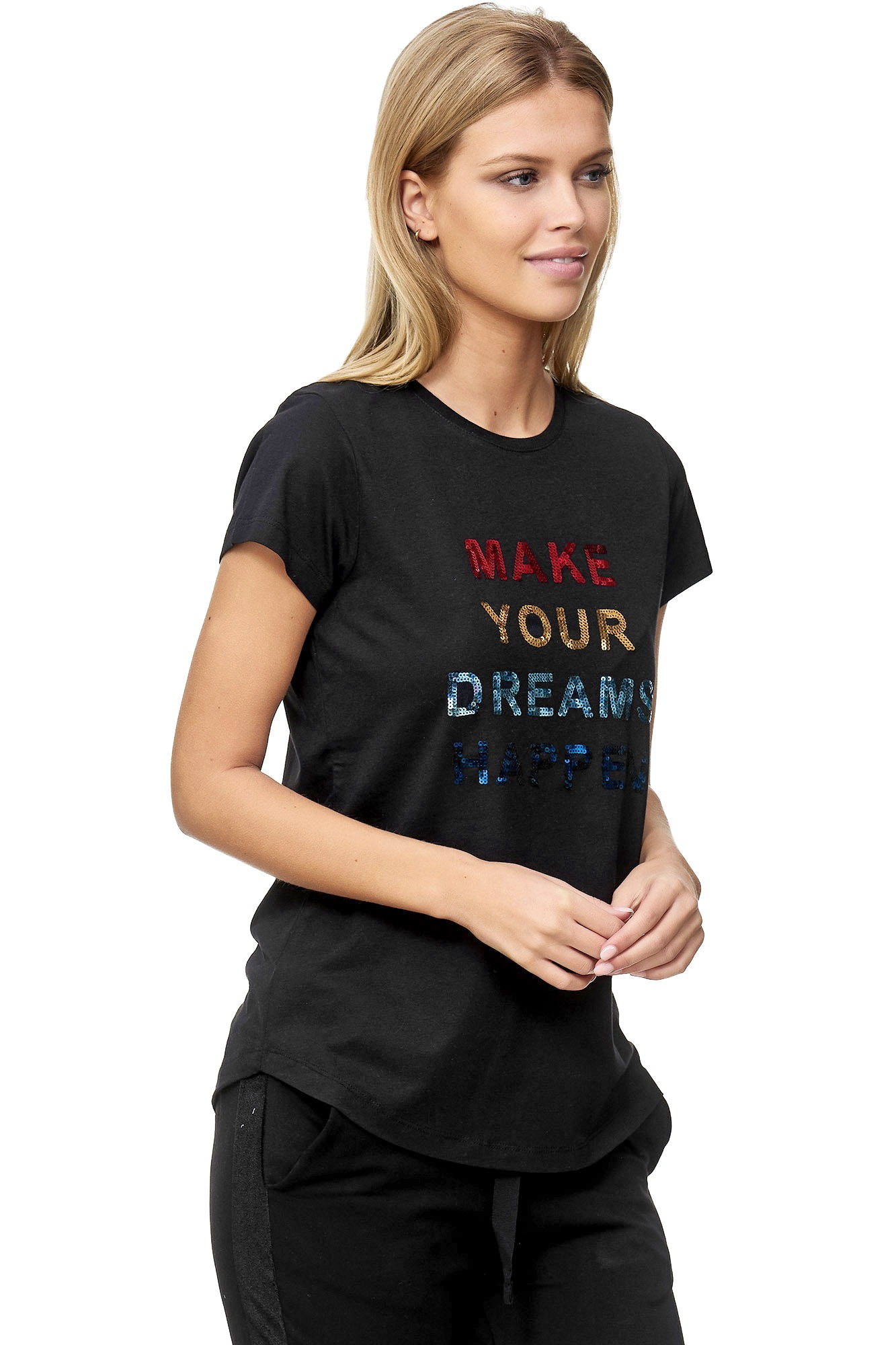 Decay T-Shirt, mit Paillettenschriftzug 3027520