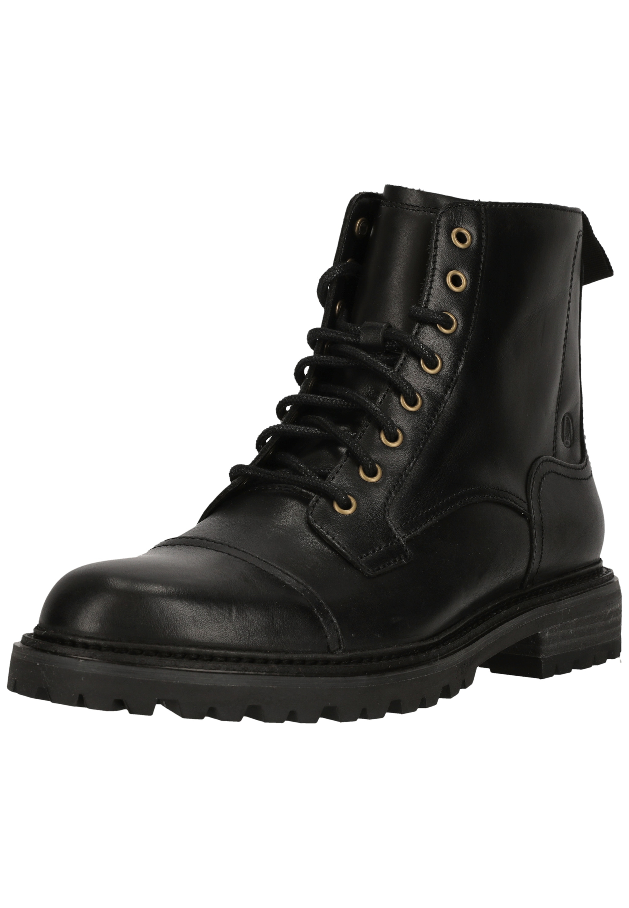 Clarks Stiefelette "Clarkridge Hi Black Leather" mit akzentuierenden Details