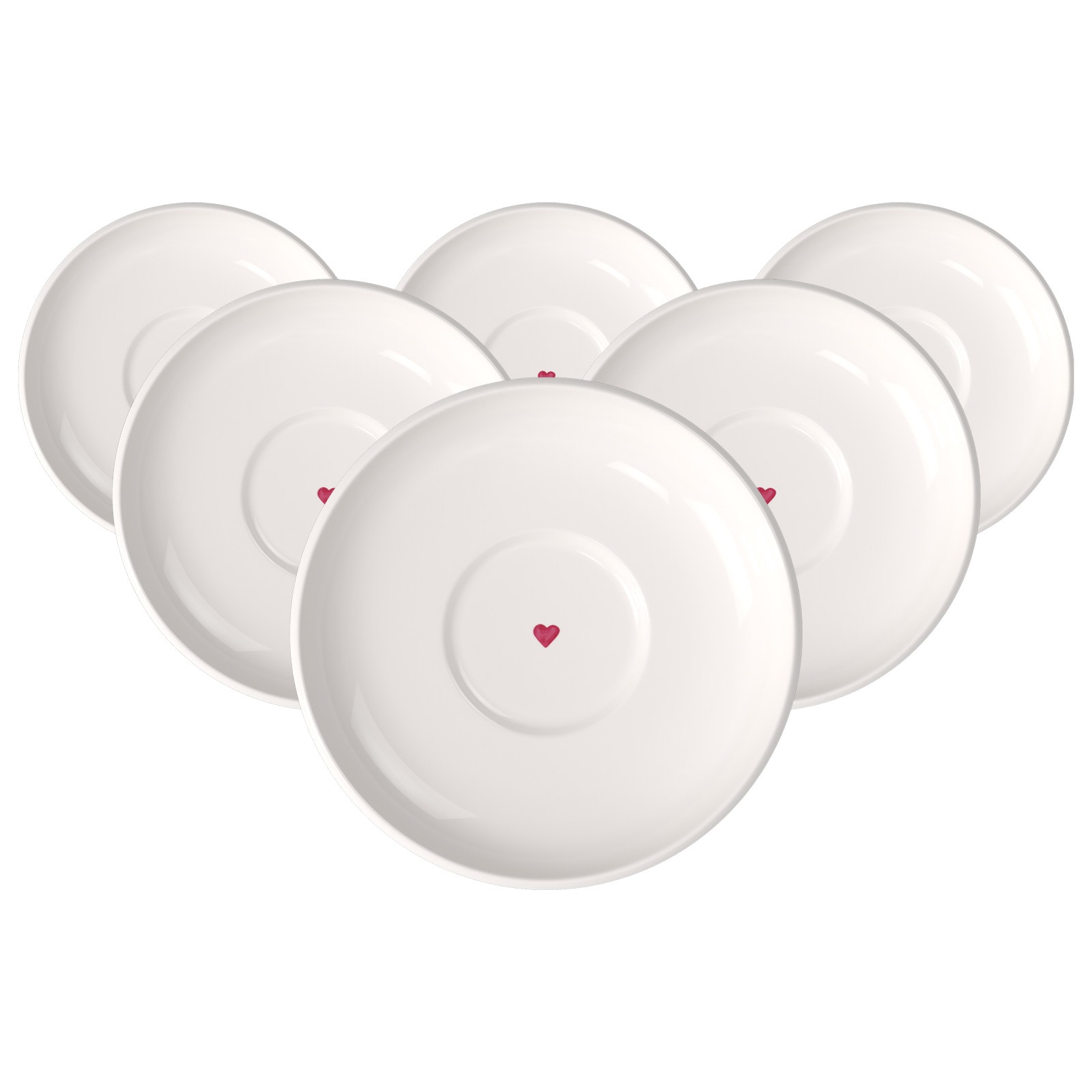 like. by Villeroy & Boch Untertasse "Espresso-Untertassen With Love ø 12 cm 6er Set weiß" Spülmaschinengeeignet, Mikrowellengeeignet