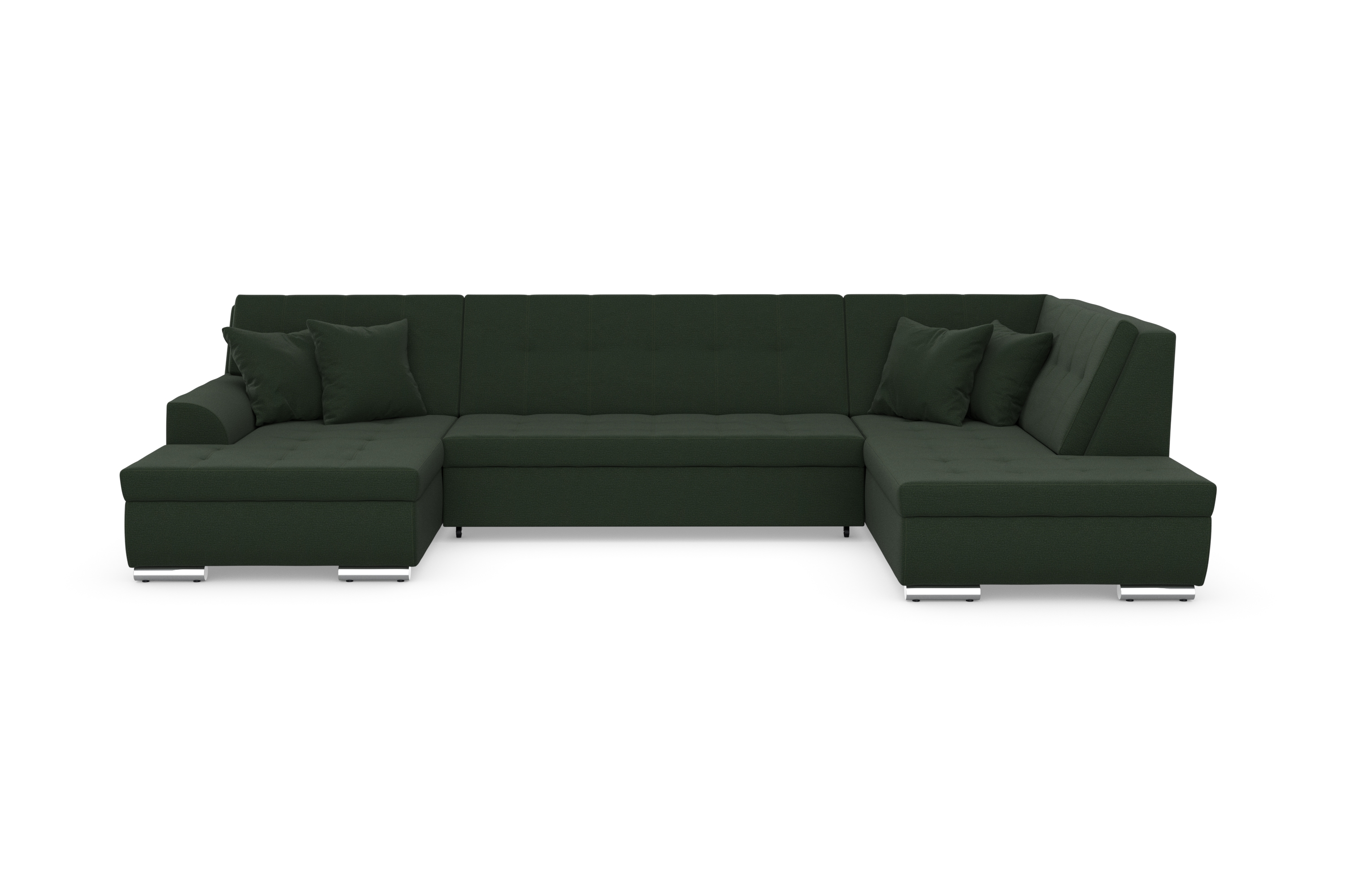 DOMO collection Wohnlandschaft "TREVISO inkl. Zierkissen, moderne Steppung, XXL: 364x201x83 cm" wahlweise mit Bettfunktion, in vielen Bezugsarten auch in Cord U-Form