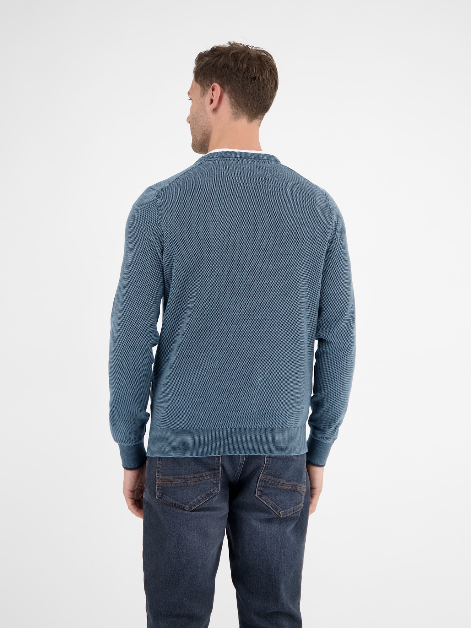 LERROS Strickpullover »LERROS Leichter Strickpullover mit schmaler Rippstruktur«