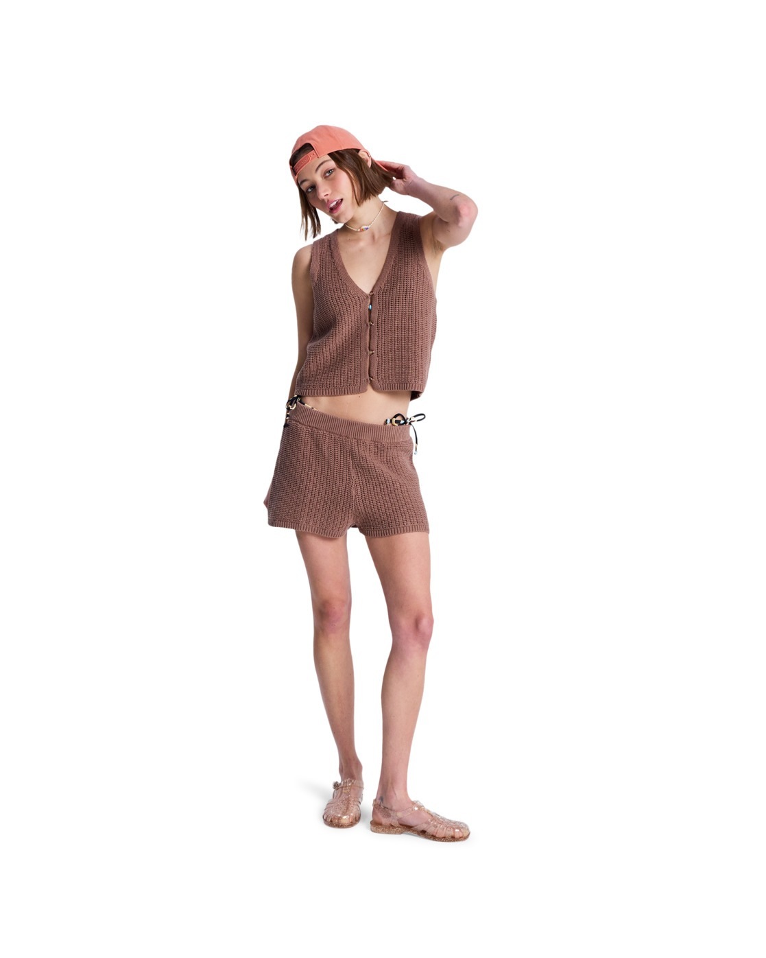 2-in-1-Shorts ROXY "Beach Bungalow", Damen, Gr. XXL, braunie, Obermaterial: 100% Walkfrottier;, Hosen 3