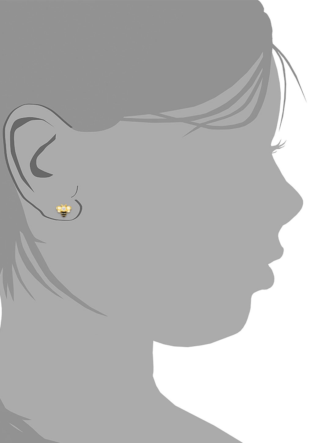 Prinzessin Lillifee Paar Ohrstecker »Bee, 2035990«, mit Zirkonia (synth.)