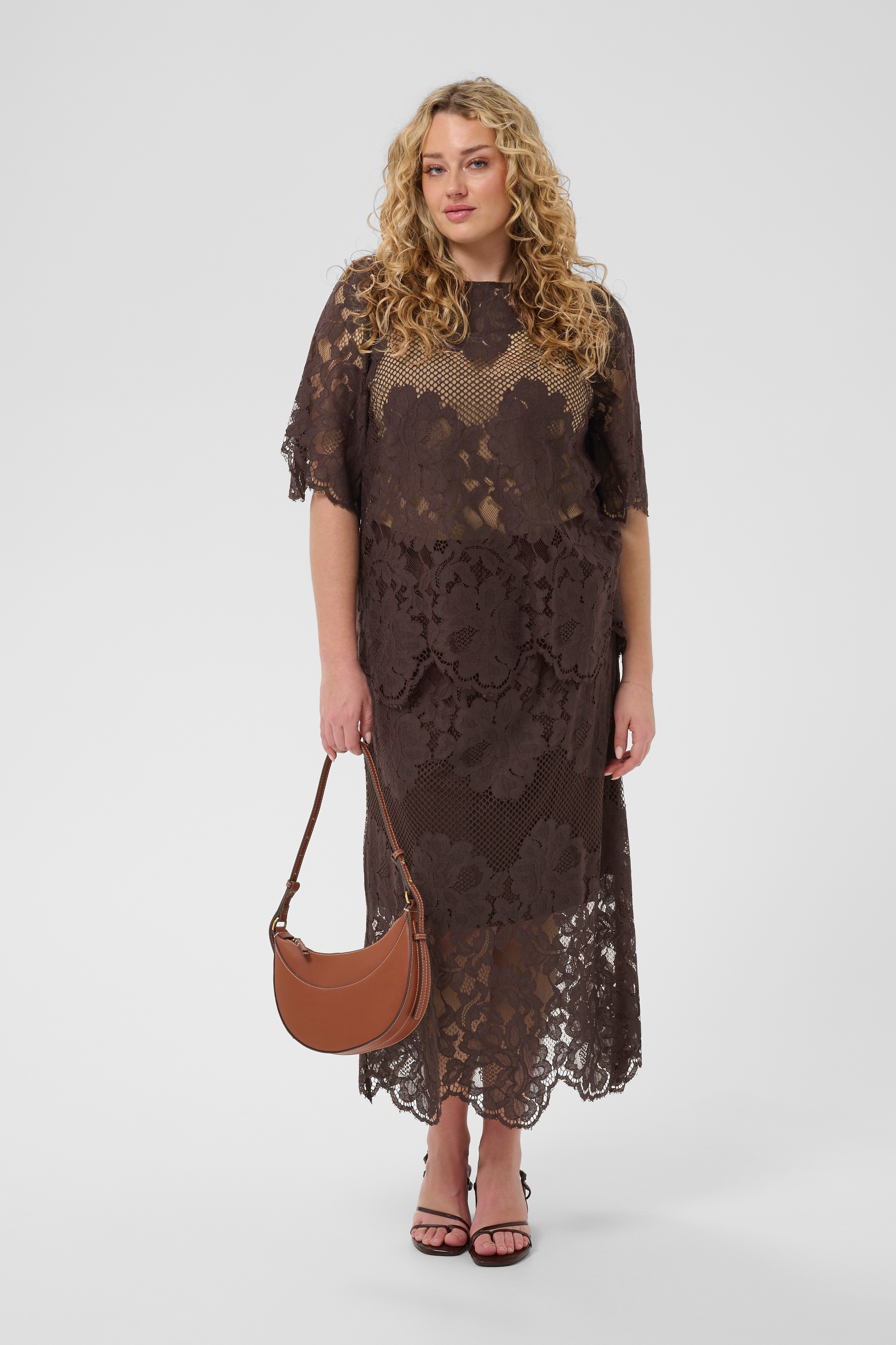 KAFFE Curve Kurzarmbluse »Damen Bluse kurzarm KCcarley«