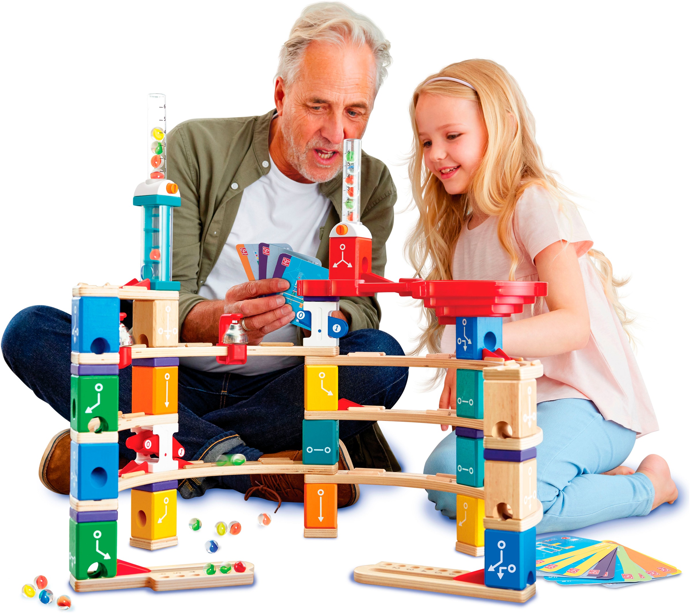 Hape Kugelbahn »Quadrilla Kodierungsset für Fortgeschrittene«, (119 tlg.)