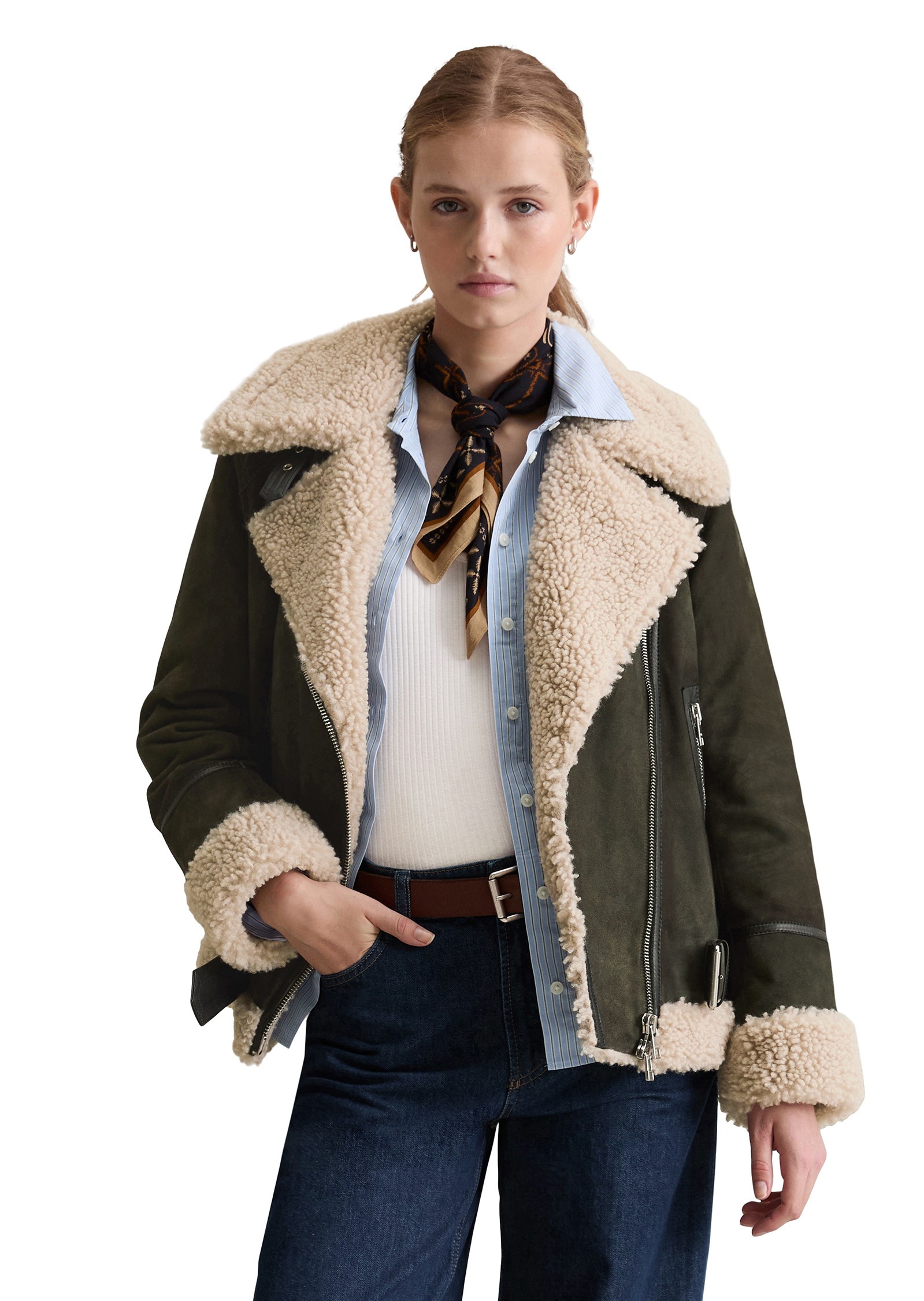 Marc OPolo DENIM Lederjacke "mit Teddyplüsch" günstig online kaufen