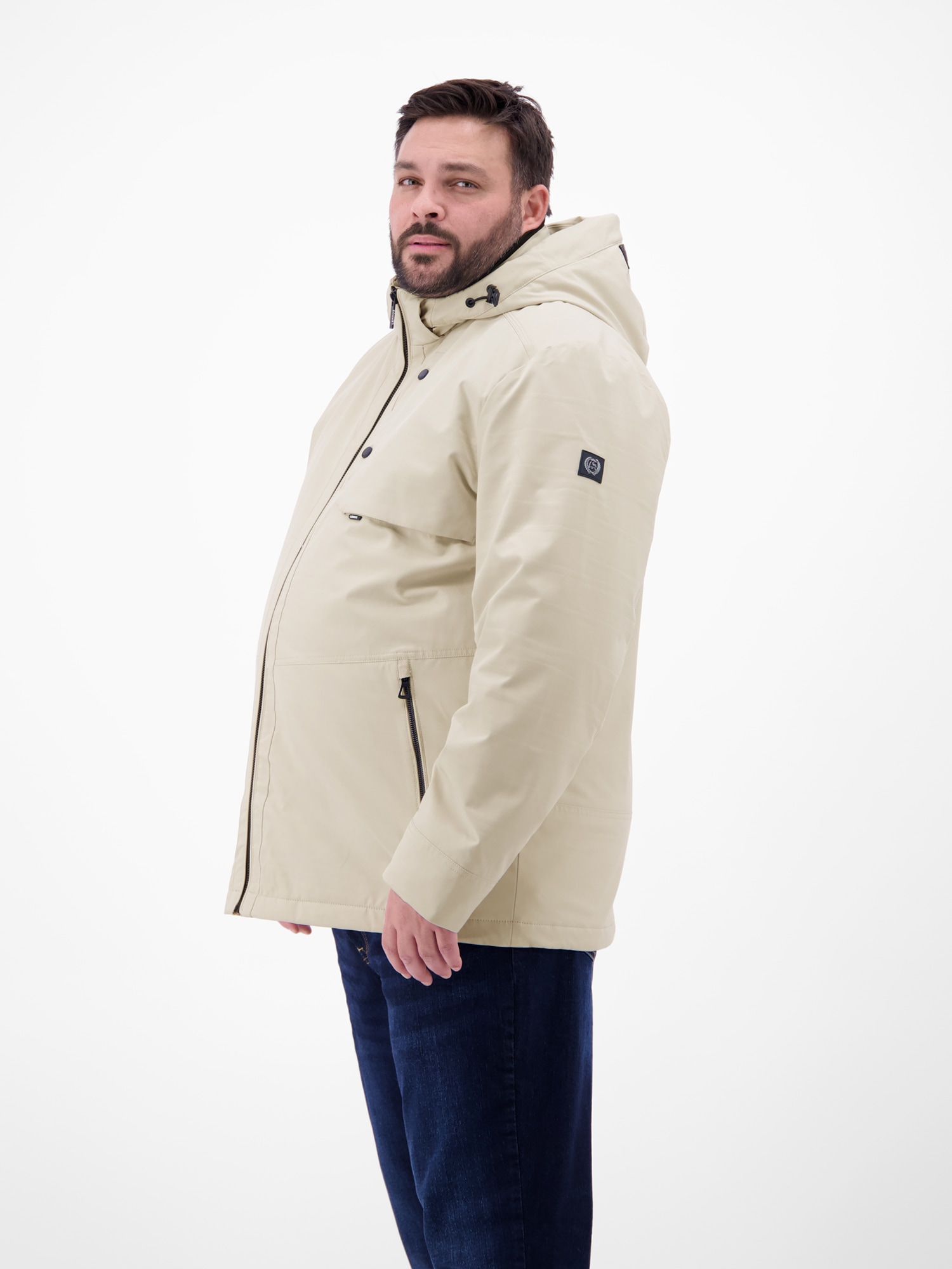 LERROS Outdoorjacke »LERROS Herren Struktur-Blouson in Übergrößen« mit Kapuze Wasser- und windabweisend