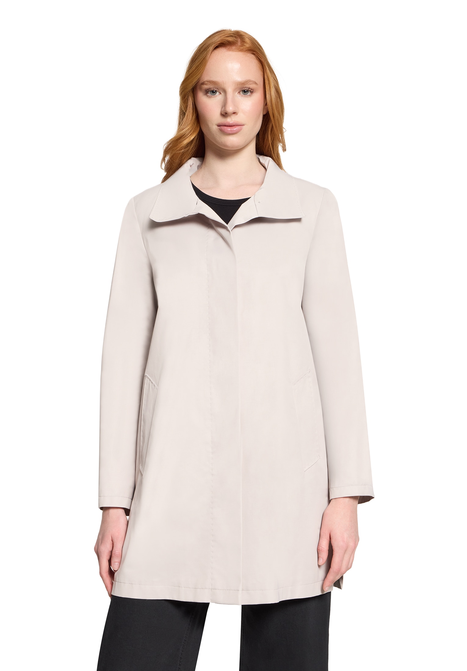 Outdoorjacke GIL BRET, Gr. 46, silber rock, Web, Obermaterial: 58% Baumwolle, 42% Polyester, unifarben, regular fit normal, gerader Abschluss, Jacken Outdoorjacke, mit Stehkragen