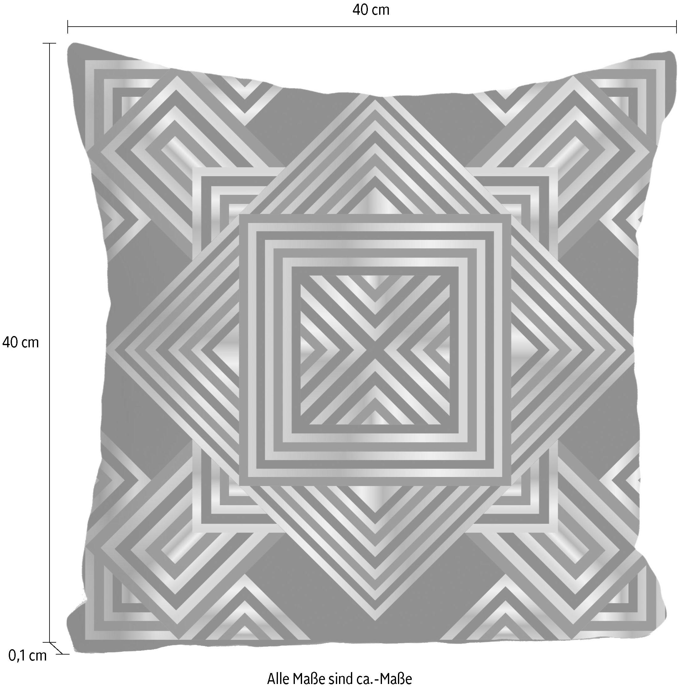 queence Dekokissen »»Vierecke«,« Kissenhülle ohne Füllung, 1 Stück