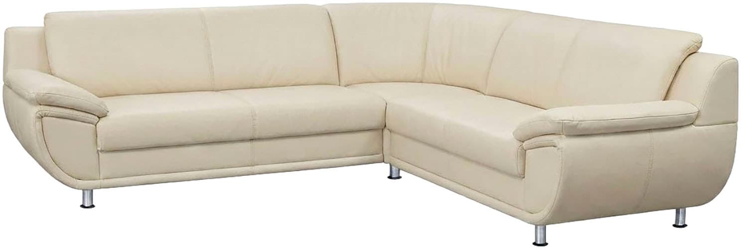 TRENDMANUFAKTUR Ecksofa "Rondo wahlweise mit Schlaffunktion, bequeme Armlehnen" L-Form, wahlw.mit Federkern, Füße chromfarben, Unser Dauertiefpreis