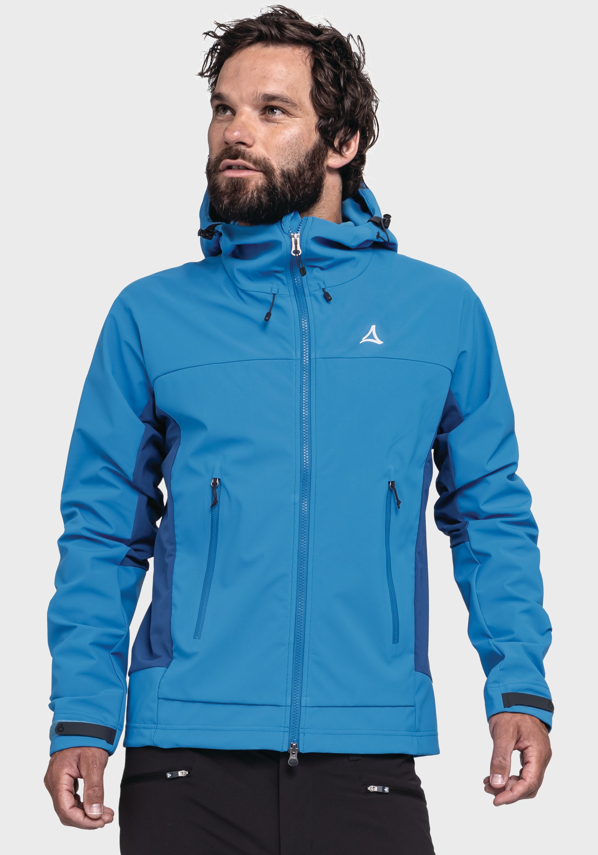 Schöffel Outdoorjacke »Mountain Softshell Jk Style Blaueis MNS«, mit Kapuze