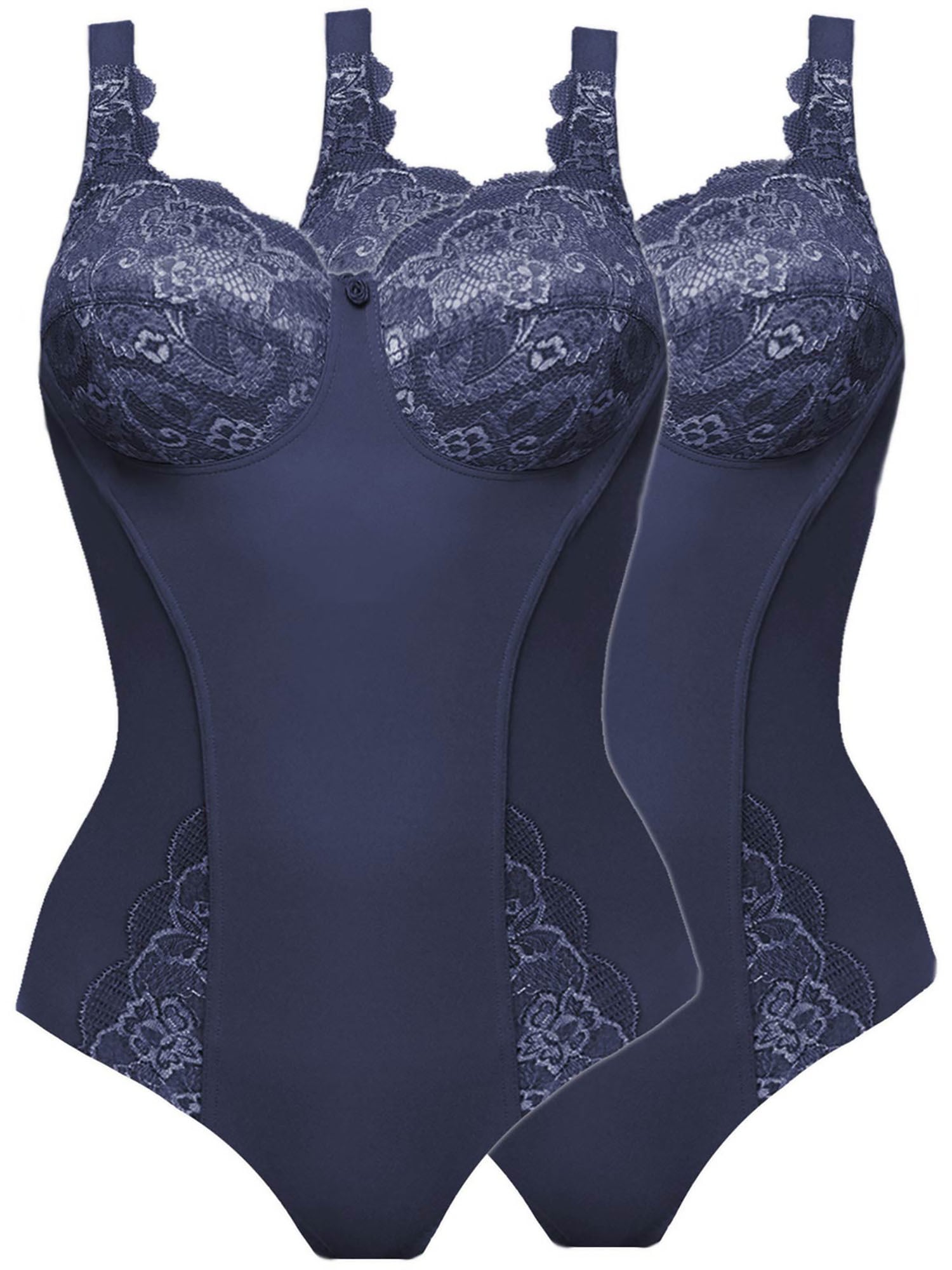 SUSA Damen Body "2er Pack Body ohne Bügel Latina", Gr. 75, blau, Obermaterial: 78% Polyamid PA. 15% Elasthan EL. 7% Baumwolle CO., Bodys