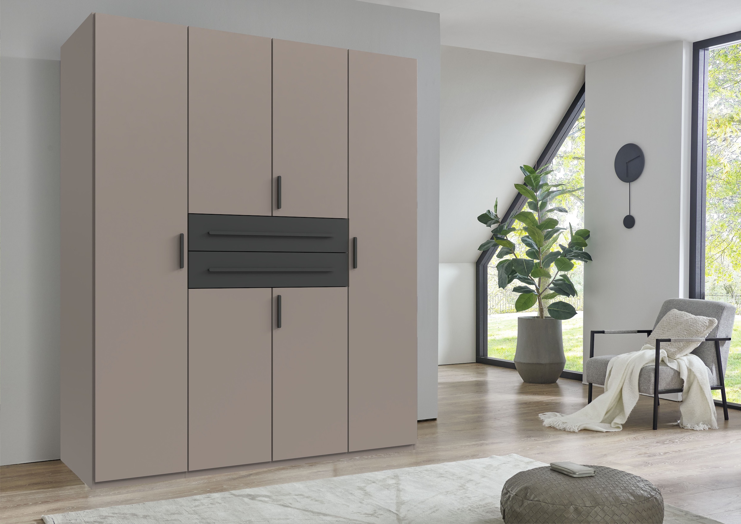 Wimex Drehtürenschrank »Digit, erhältlich in den Breiten 180cm, 225cm oder 270cm« Schlafzimmer Schrank Bestseller in moderner Optik,  Kleiderschrank inkl. zwei Schubkästen in zentraler Höhe