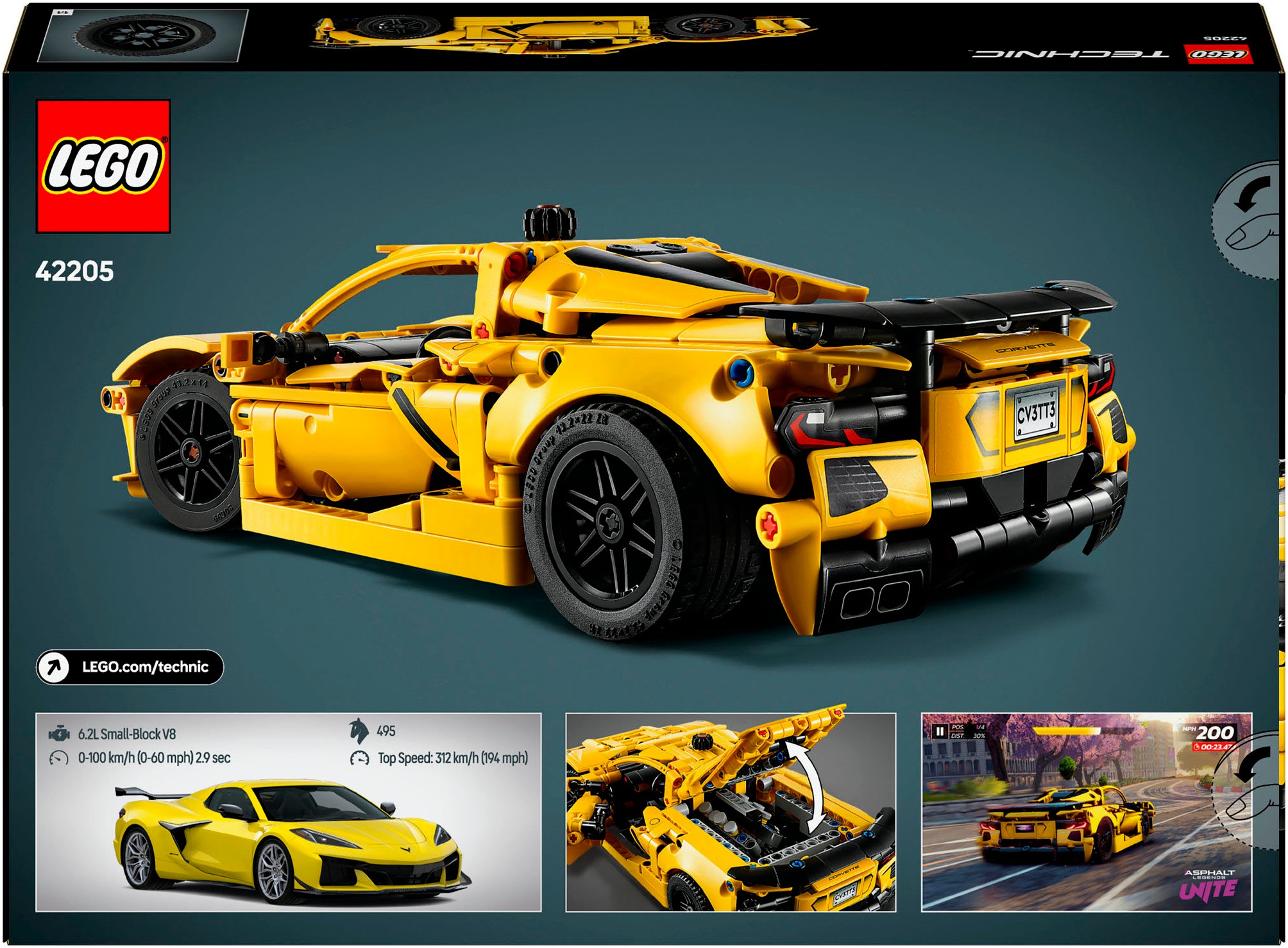 LEGO® Konstruktionsspielsteine »Chevrolet Corvette Stingray (42205), LEGO® Technic«, (732 St.), Made in Europe