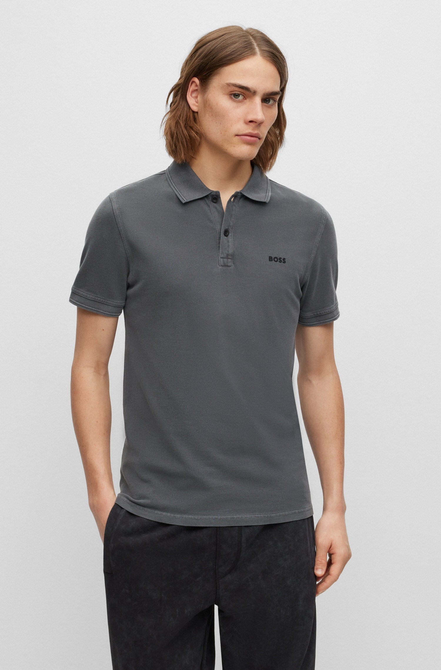 BOSS ORANGE Poloshirt 10203439 Brust BAUR mit auf | dezentem Logoschriftzug bestellen der 01«, ▷ »Prime