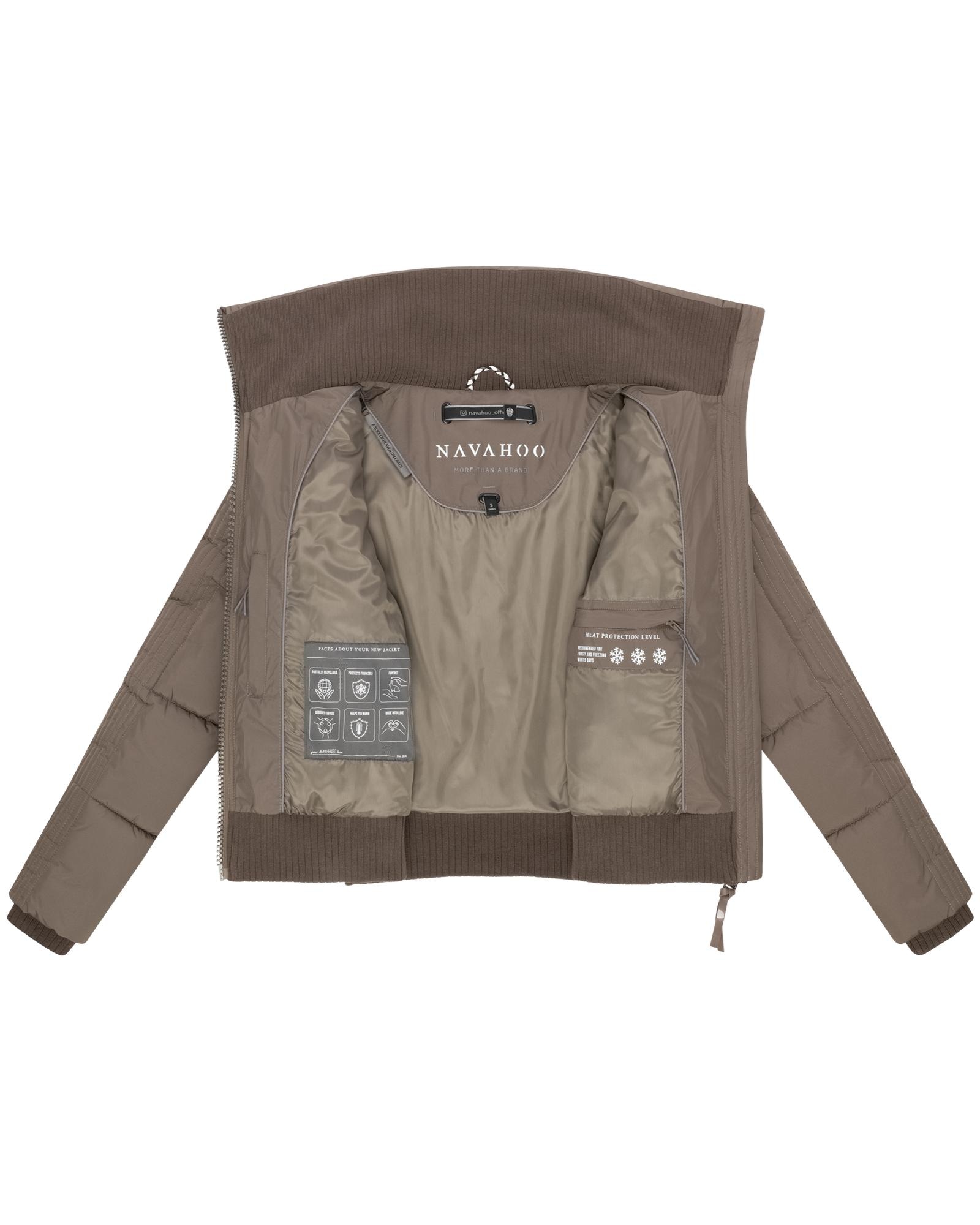 Navahoo Plüschjacke »Teddyzone 14«, ohne Kapuze, Teddy-Fleece Jacke mit hohem Kragen