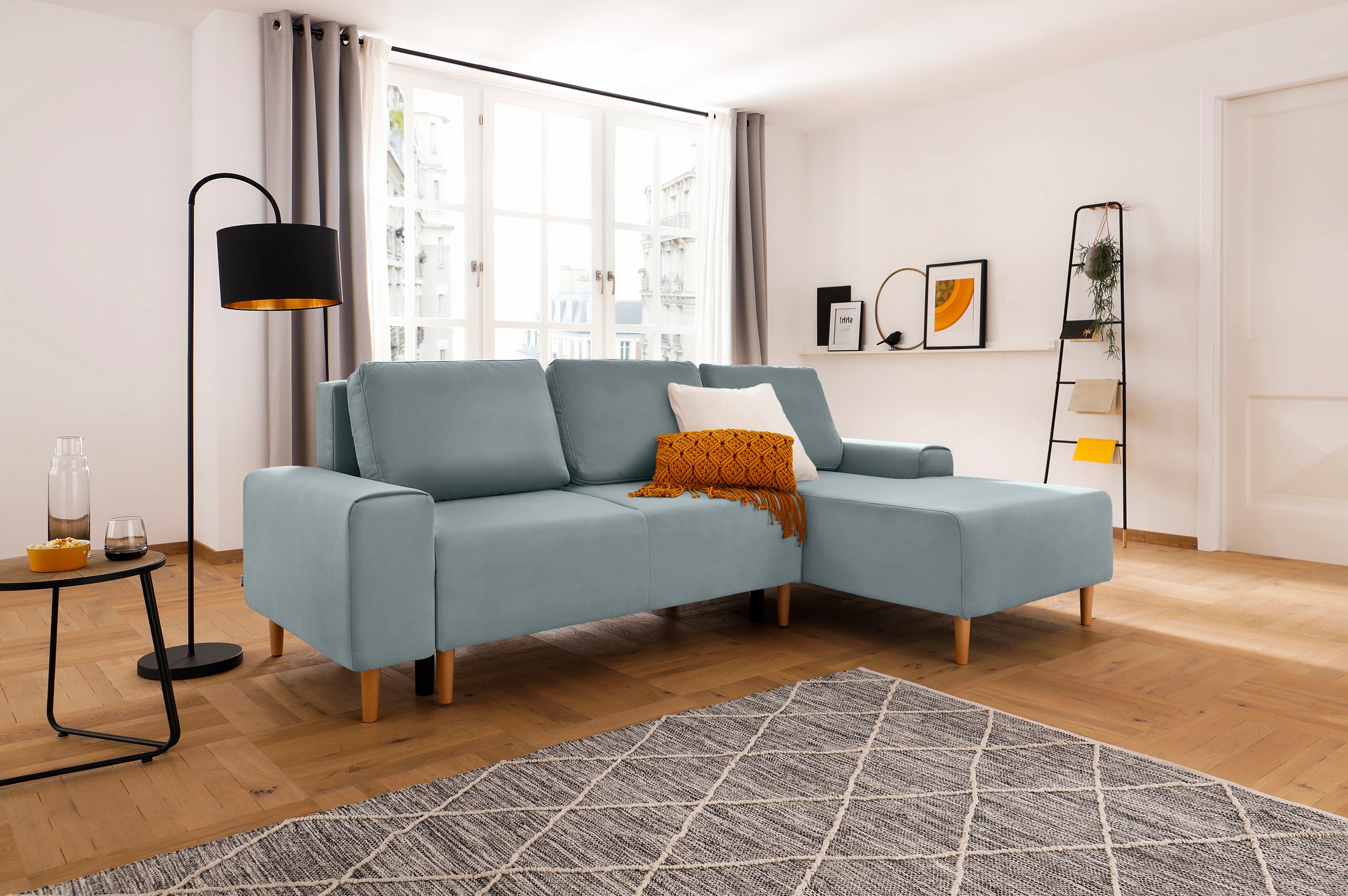 INOSIGN Ecksofa »Samu L-Form«, wahlweise mit Bettfunktion und Bettkasten