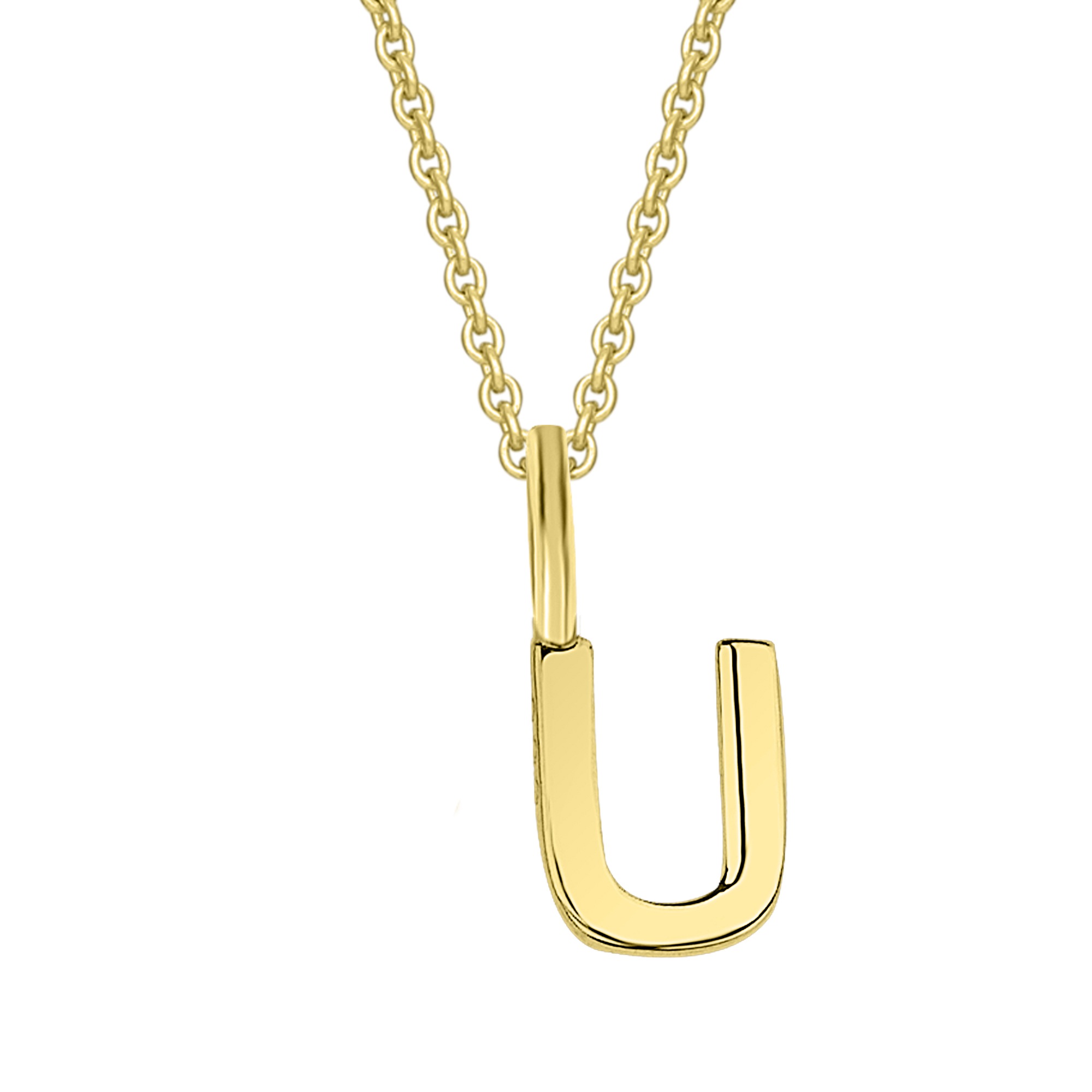 Kettenanhänger ONE ELEMENT "Buchstaben Anhänger aus 333 Gelbgold", gold, Schmuckanhänger, Damen, Buchstabe U, A, Gelbgold 333 Gold, Gelbgold 333, Gold, Kettenanhänger, Ein Schmuckstück mit Persönlichkeit – ideal zum Verschenken