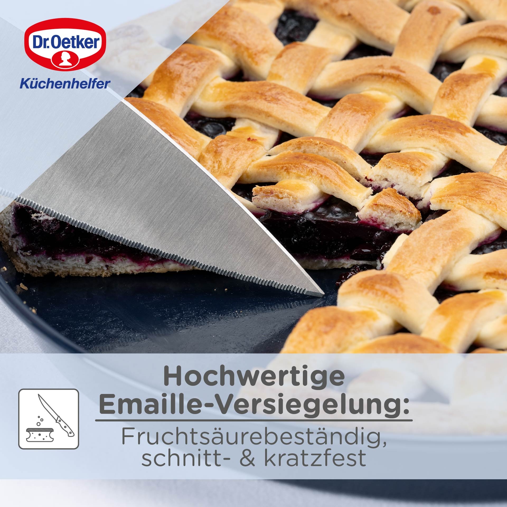 Dr. Oetker Kuchenblech »Back-Liebe Emaille, 30 cm« Emaille 1 Stk. tlg.