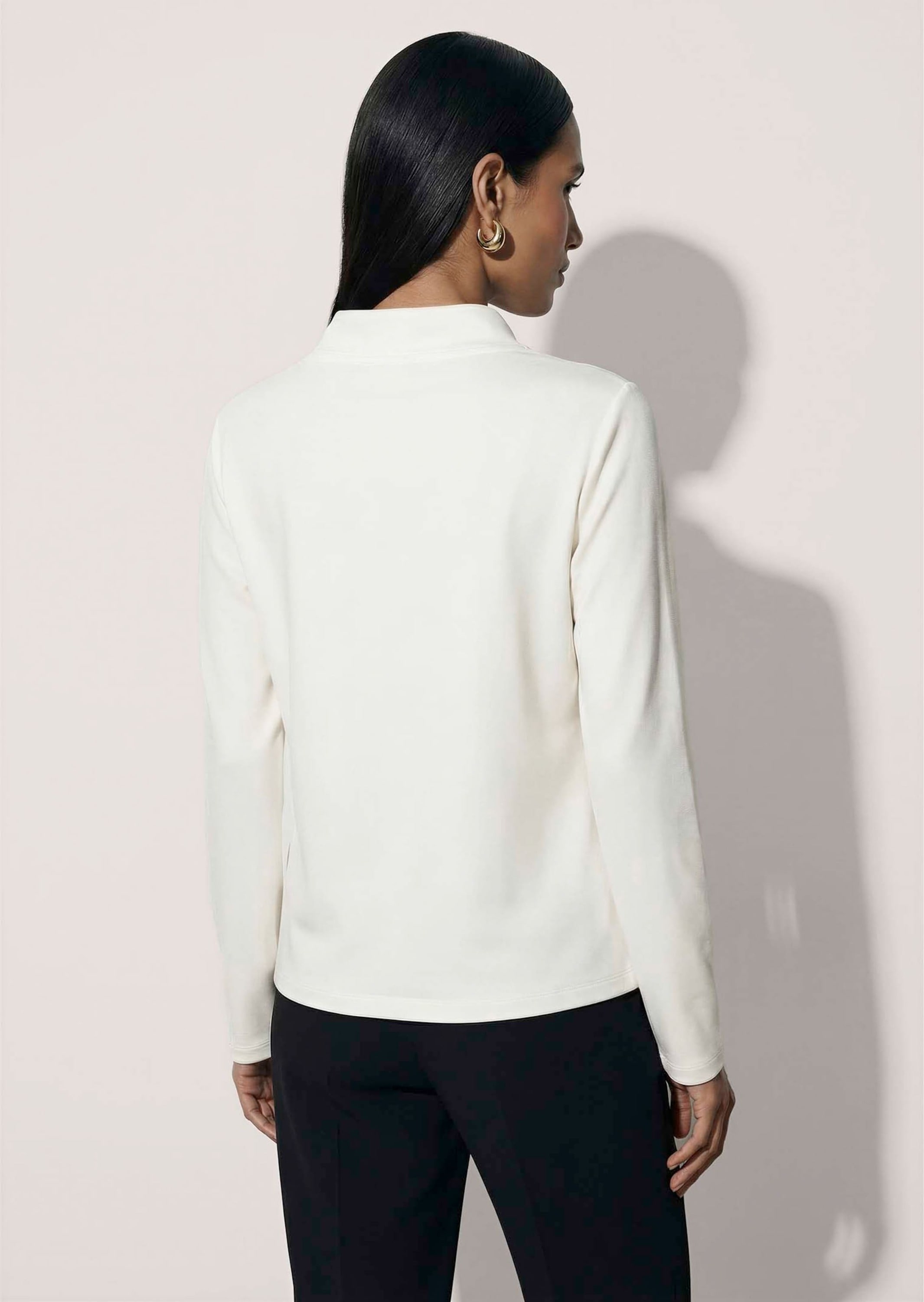MADELEINE Langarmshirt »Shirt Satin-Shirt mit Stehkragen«