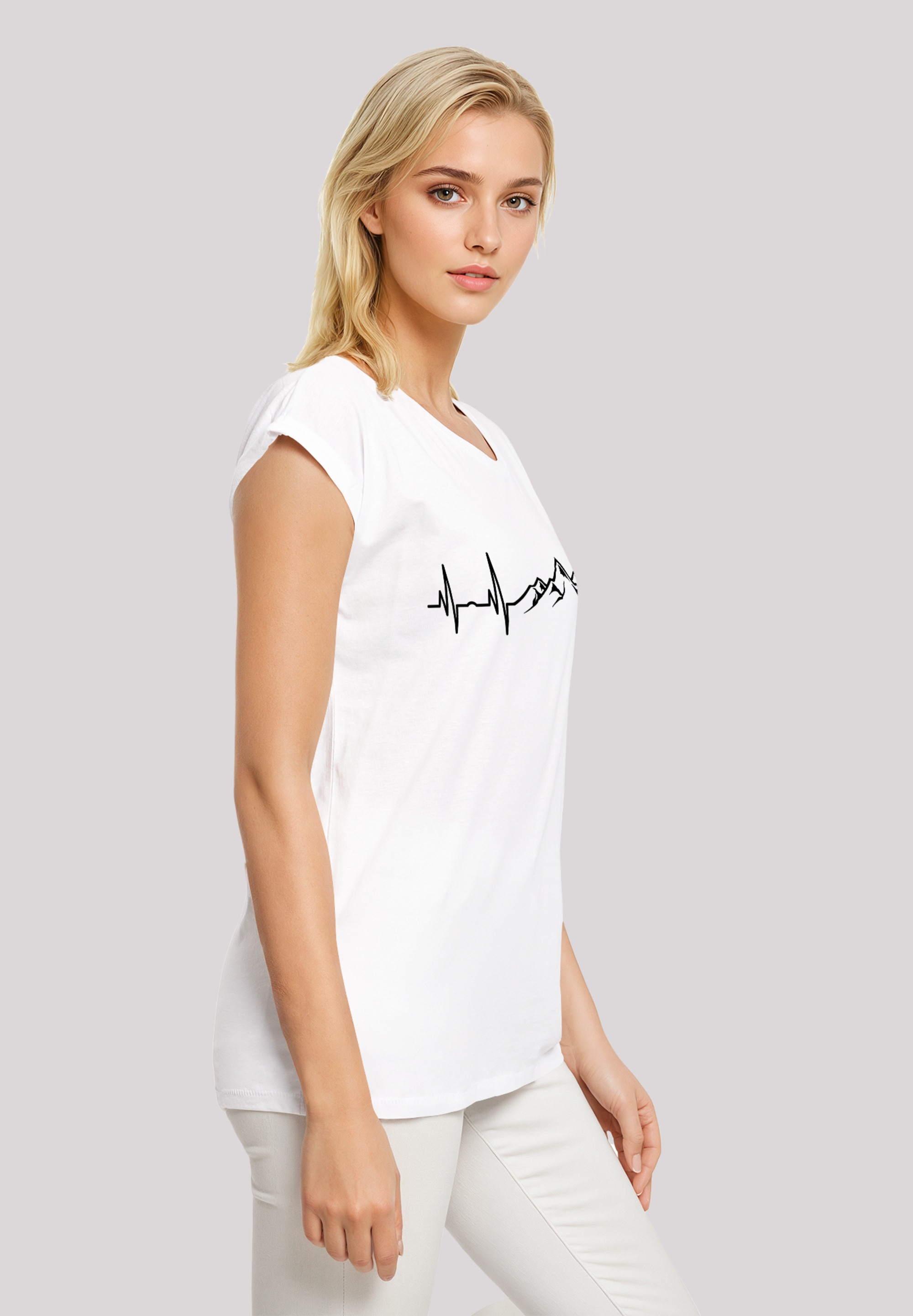 F4NT4STIC T-Shirt »Herzschlag Berge Wandern«, Premium Qualität