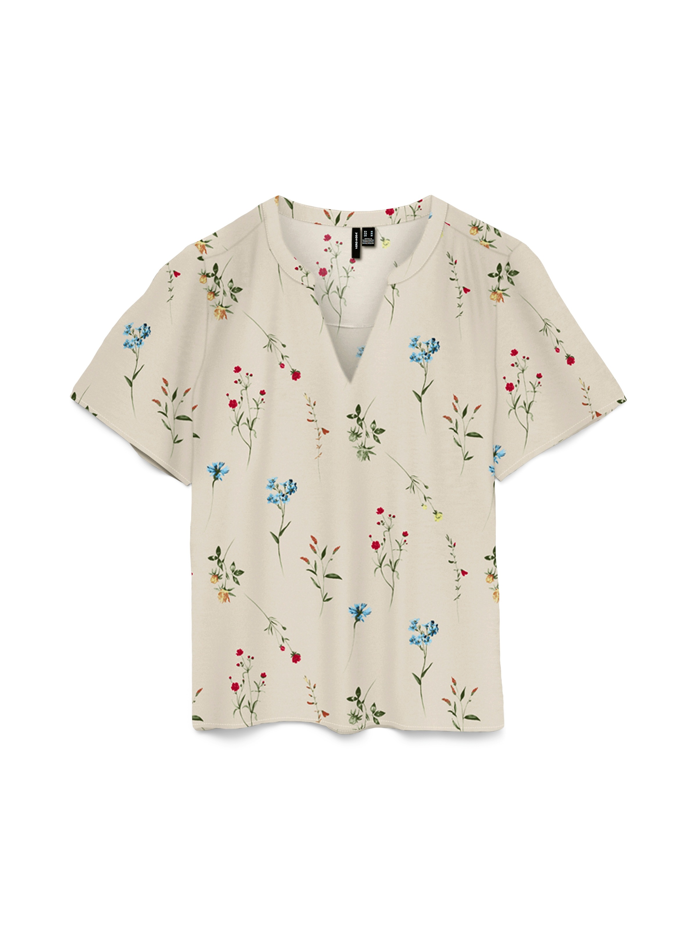 Vero Moda Shirtbluse "VMJOSIE SS V-NECK GATHERING TOP WVN GA" Viskosemischu günstig online kaufen