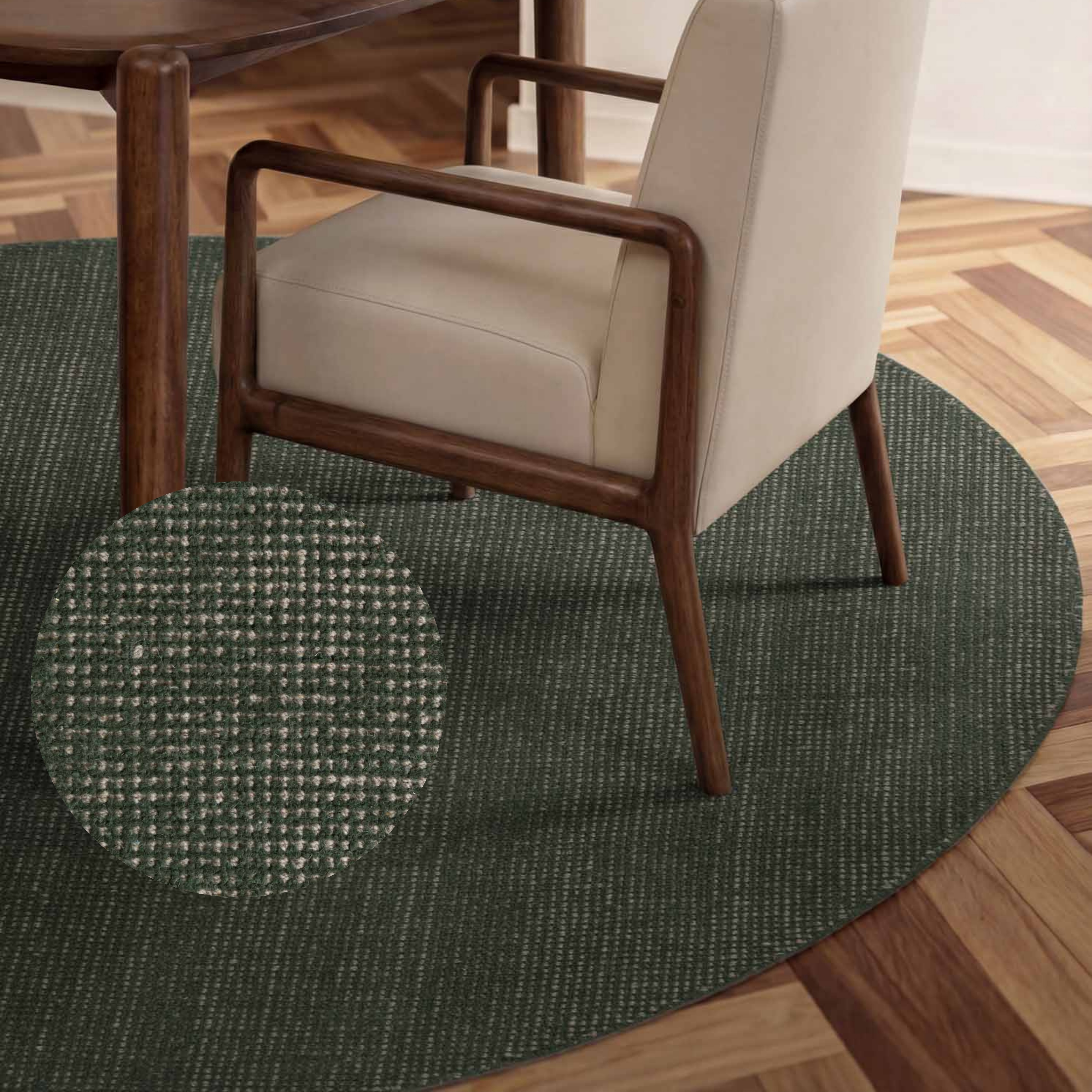 Ted Baker Wollteppich "Croom, auch in rund" rund 10 mm Höhe Wolle, Natur, Handgewebt, Wohnzimmer, Schlafzimmer, Modern, Skandi
