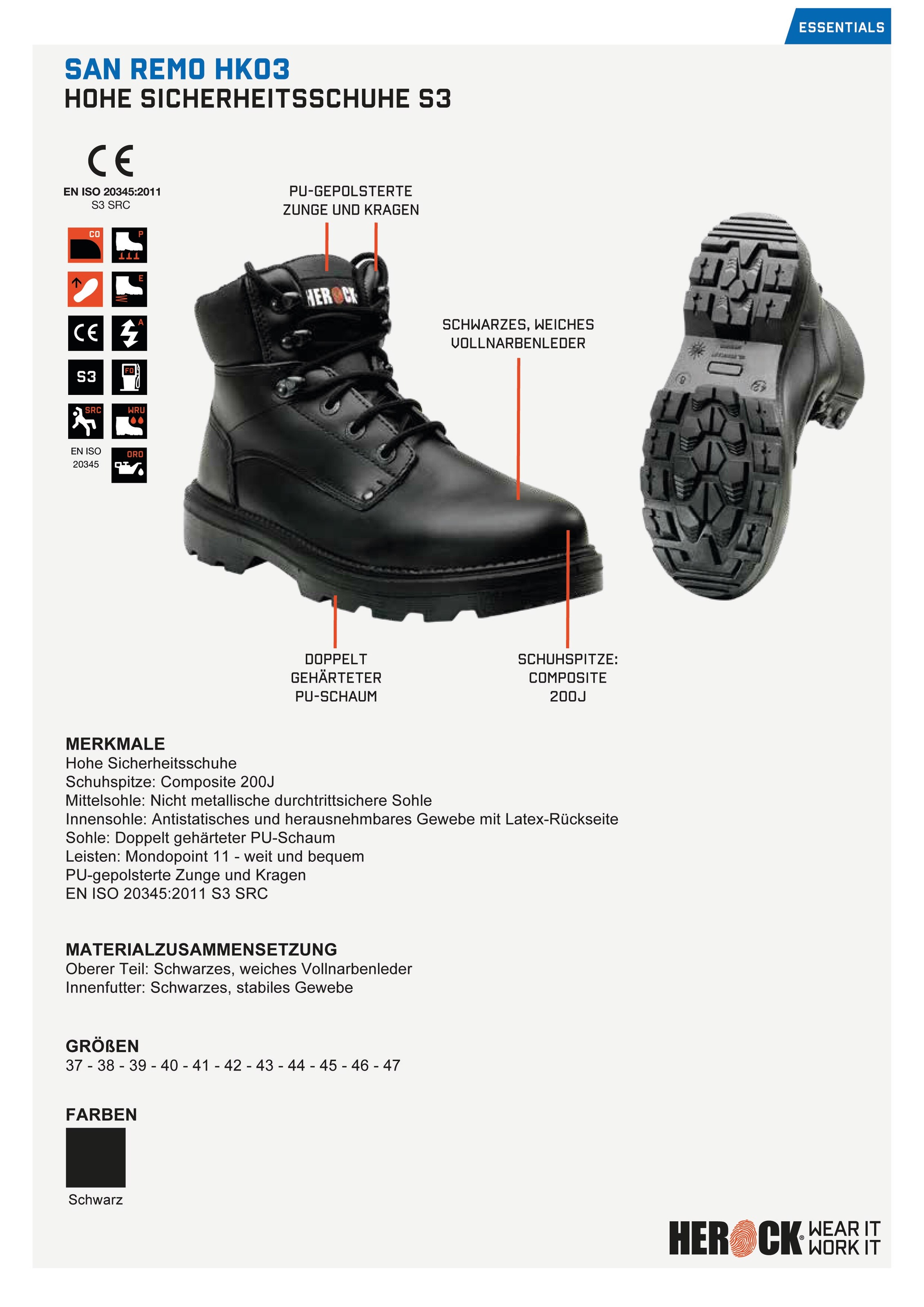 Herock Sicherheitsschuh »San Remo High Schuhe«, Compo | BAUR weit durchtrittschutz, rutschhemmend, leicht und bestellen S3